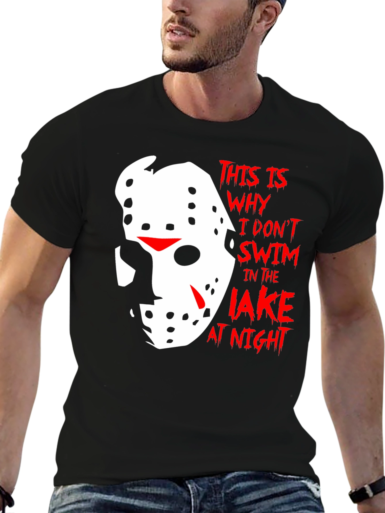 Friday the 13th T-Shirt - Lake Swim Warning - 6