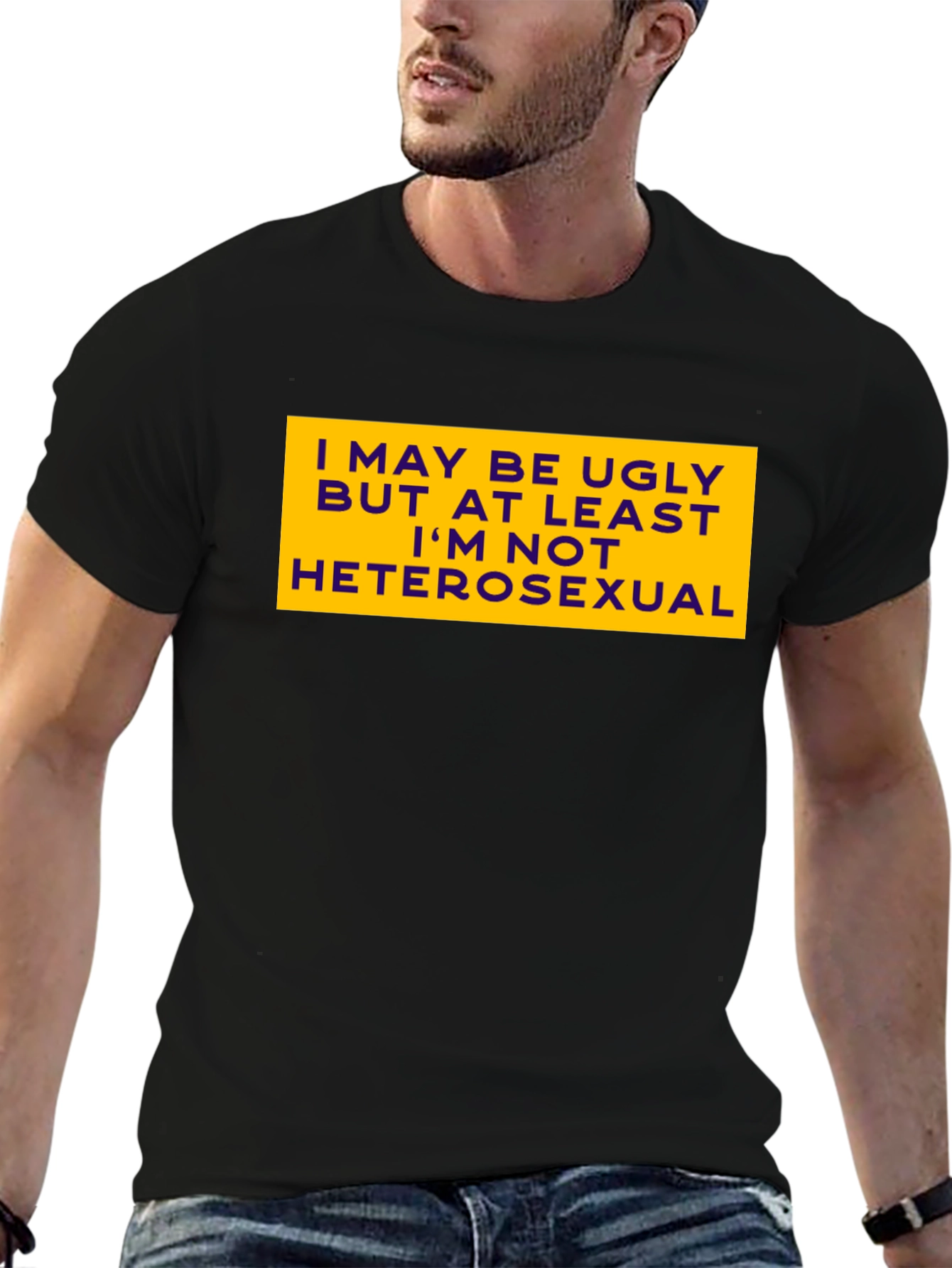 Black Funny Graphic Tee - I May Be Ugly But... view 6