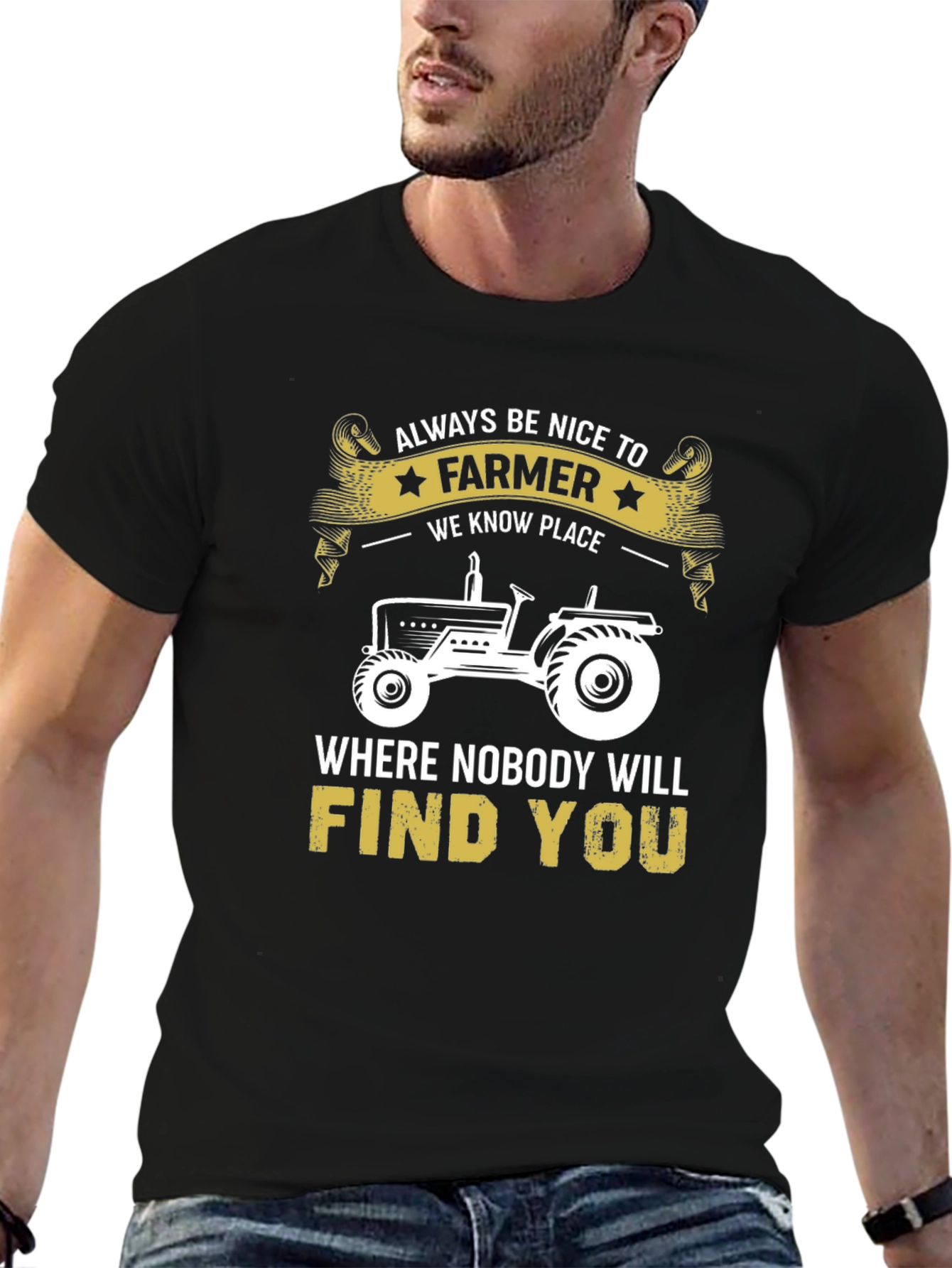 Black Always Be Nice to Farmer Graphic Tee view 6