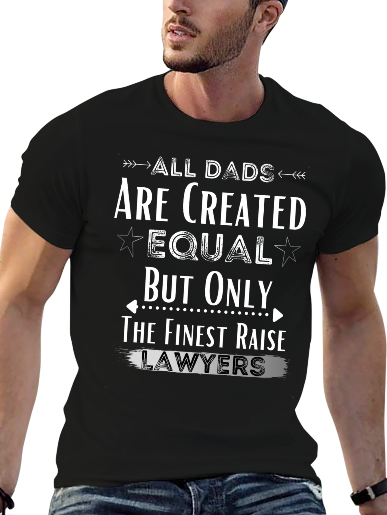 Black All Dads Lawyer T-Shirt view 6