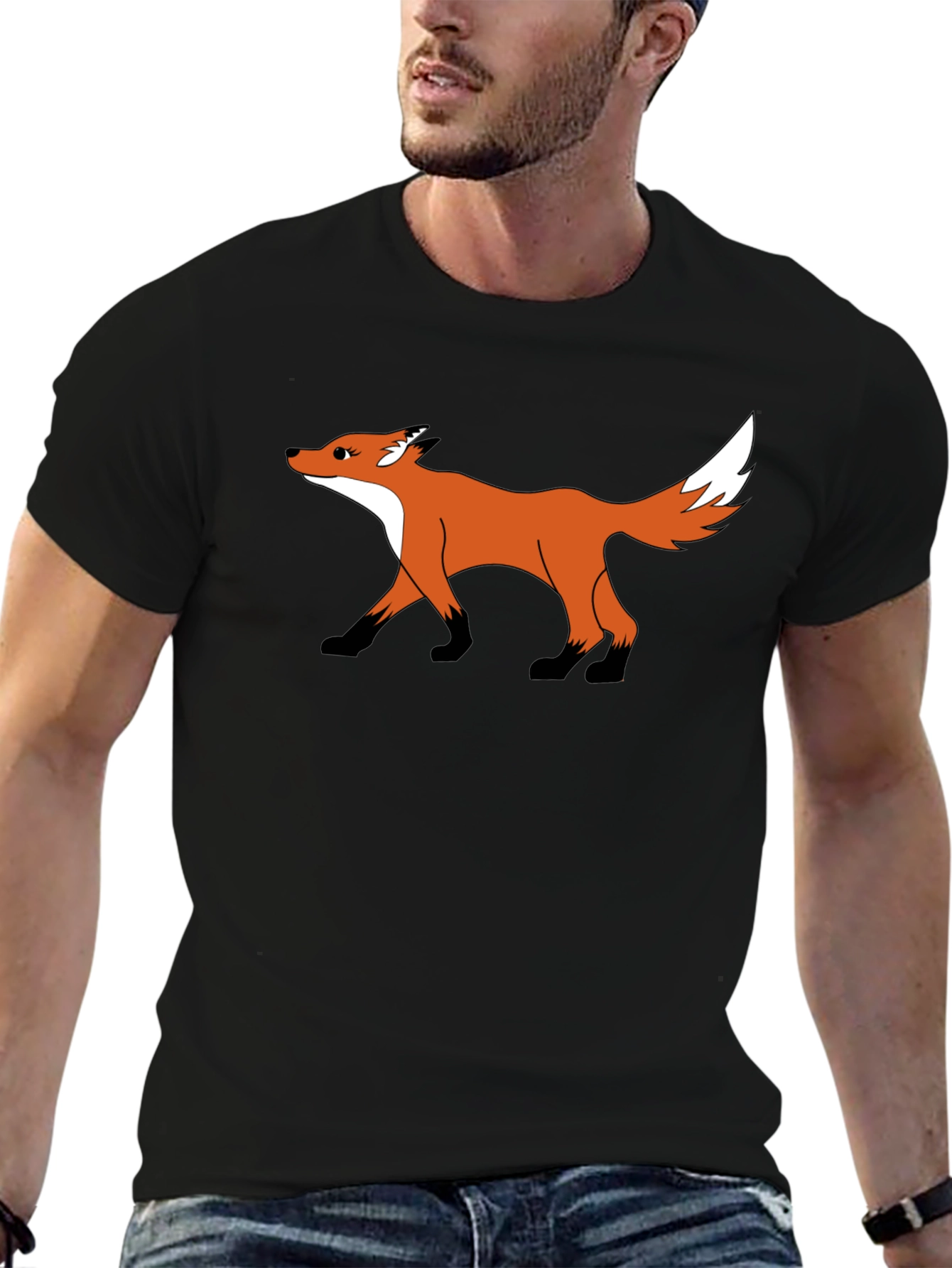 Black Fox Graphic T-Shirt - Casual Wear view 6