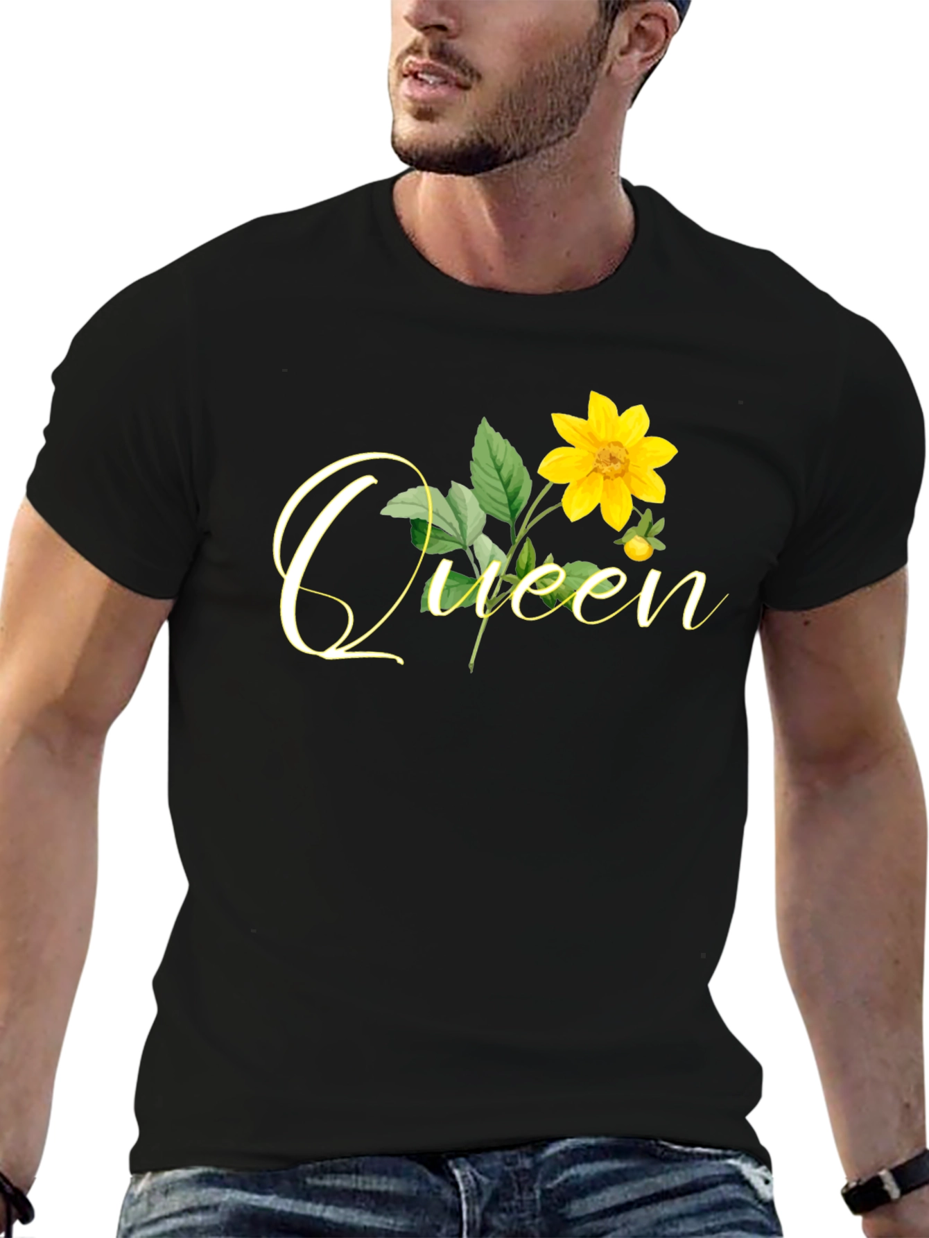 Black Queen Sunflower Graphic Tee - Black view 6