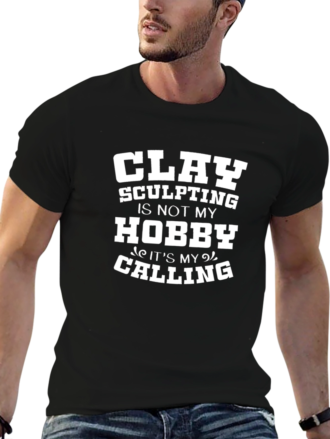 Black Clay Sculpting Calling T-Shirt, Hobby Tee view 6