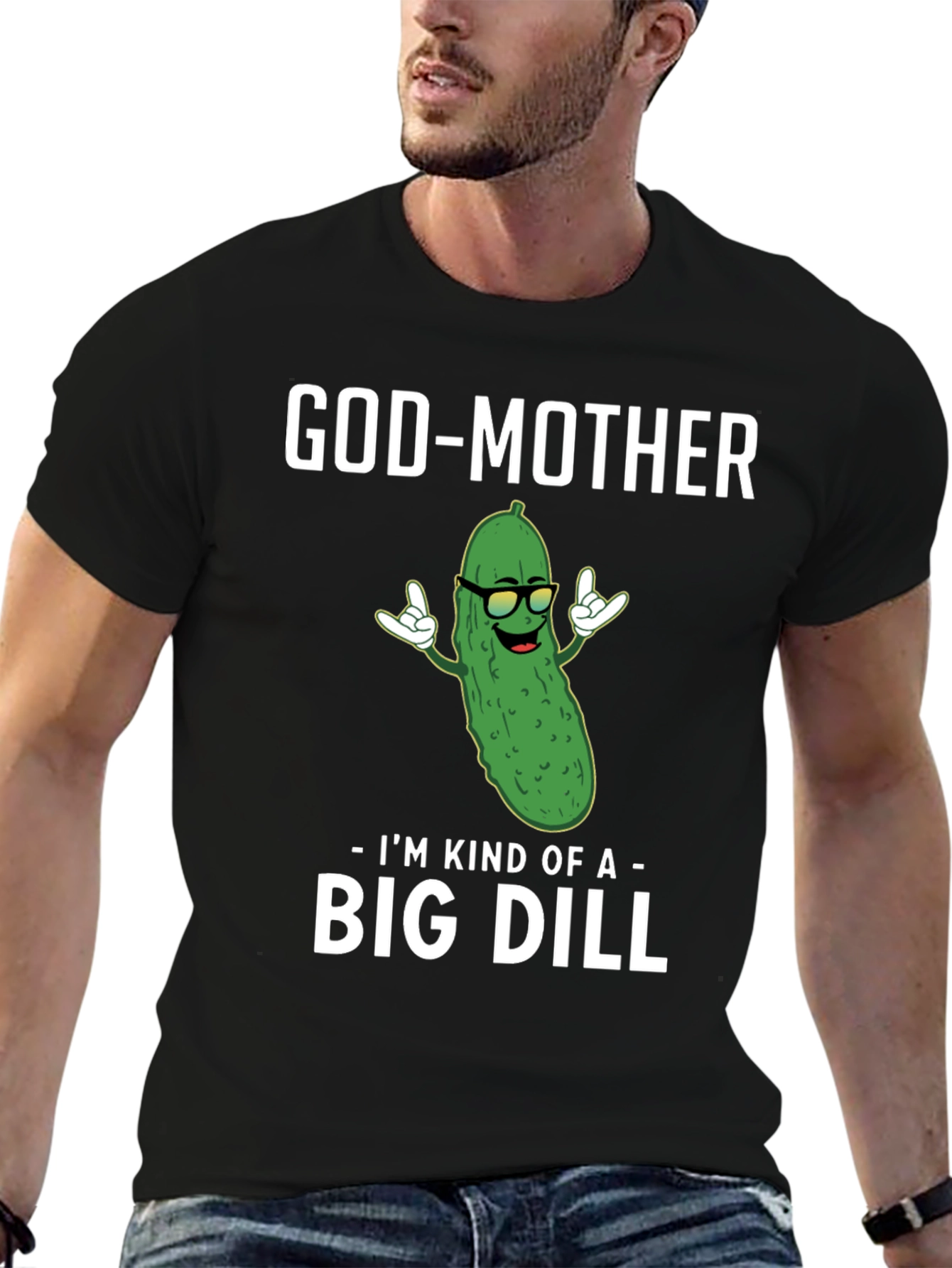 Black God-Mother Big Dill Graphic T-Shirt view 6