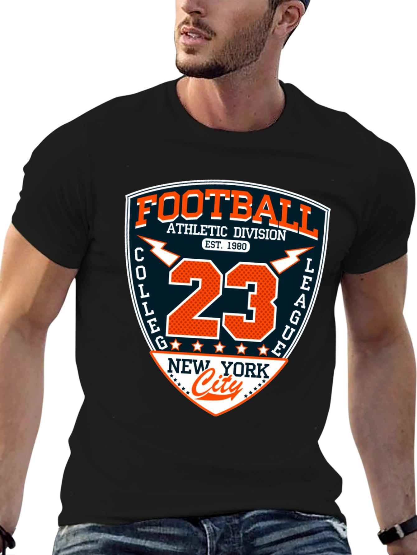 Black College Football Graphic T-Shirt - Athletic Division 23 view 6