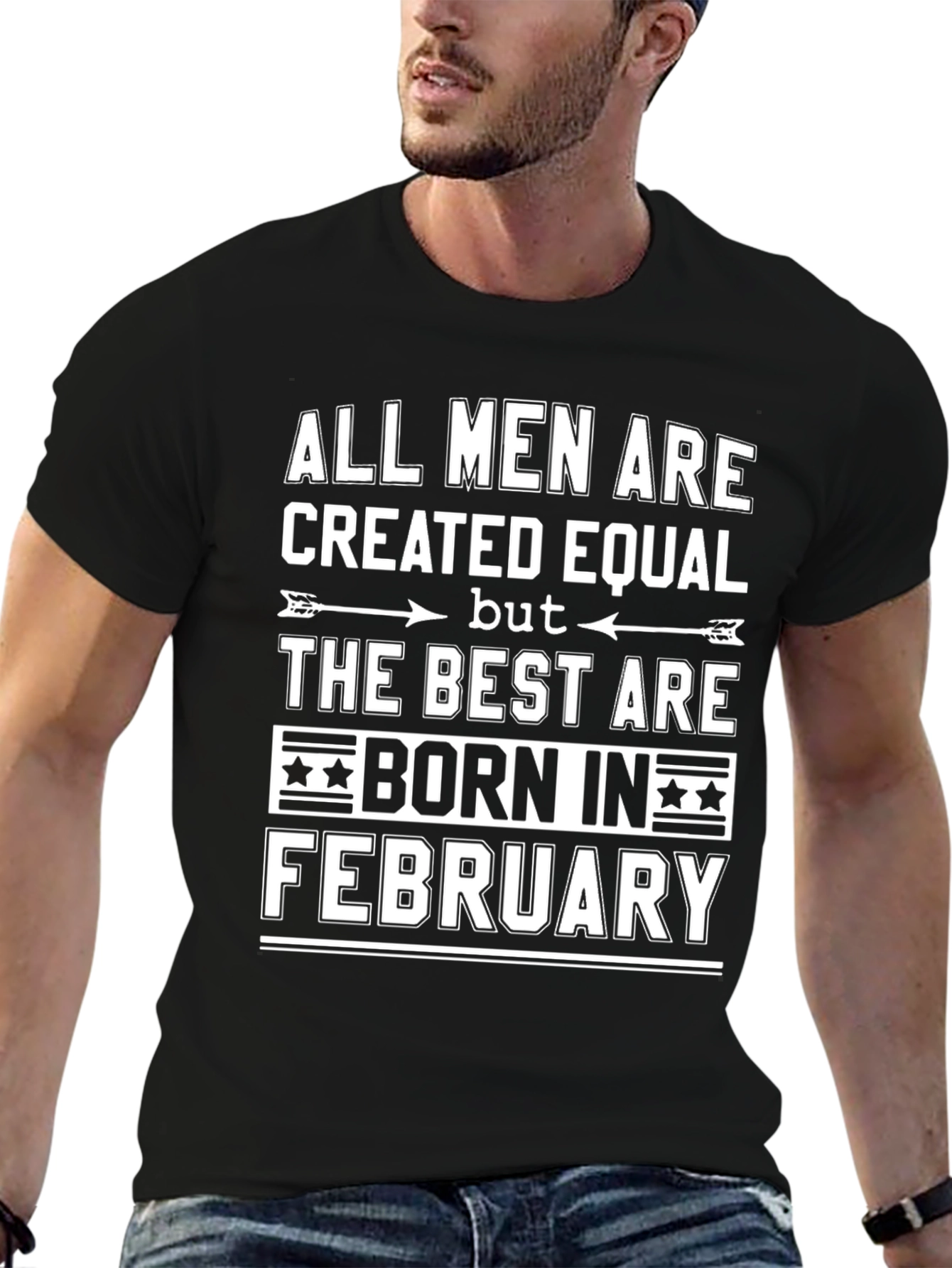 Black Born in February Men's T-Shirt view 6