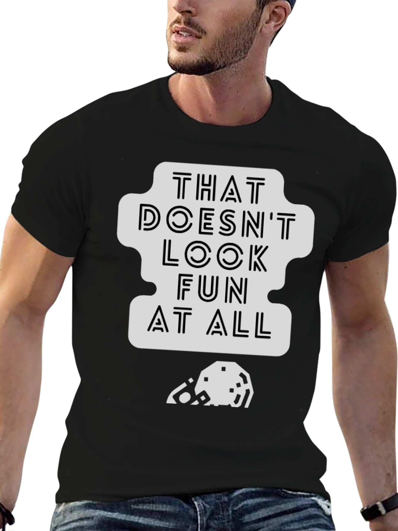 Black That Doesn't Look Fun T-Shirt - Black Cotton Tee view 6