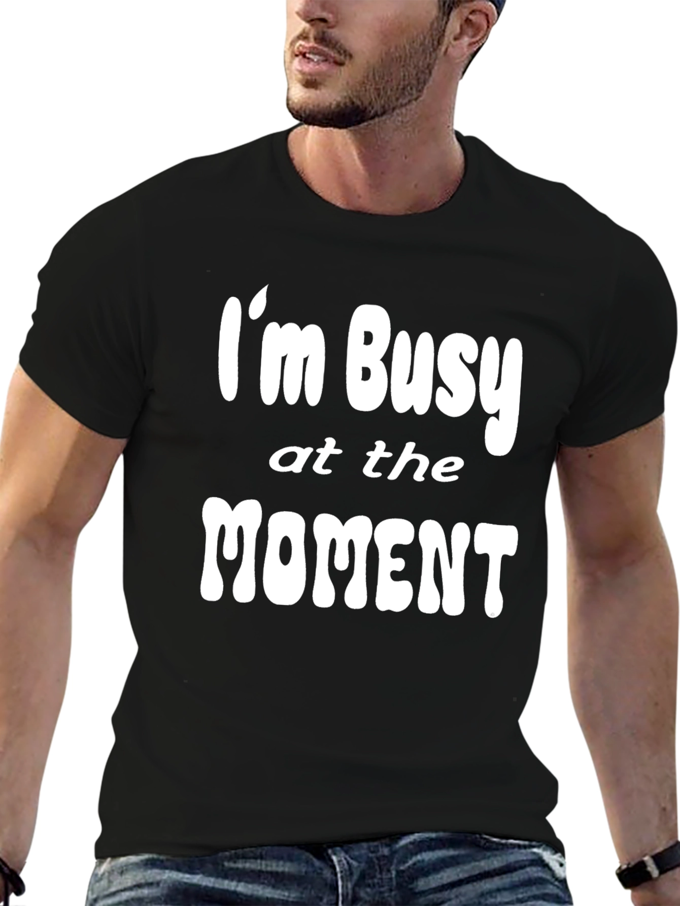 Black I'm Busy at the Moment Graphic Tee view 6
