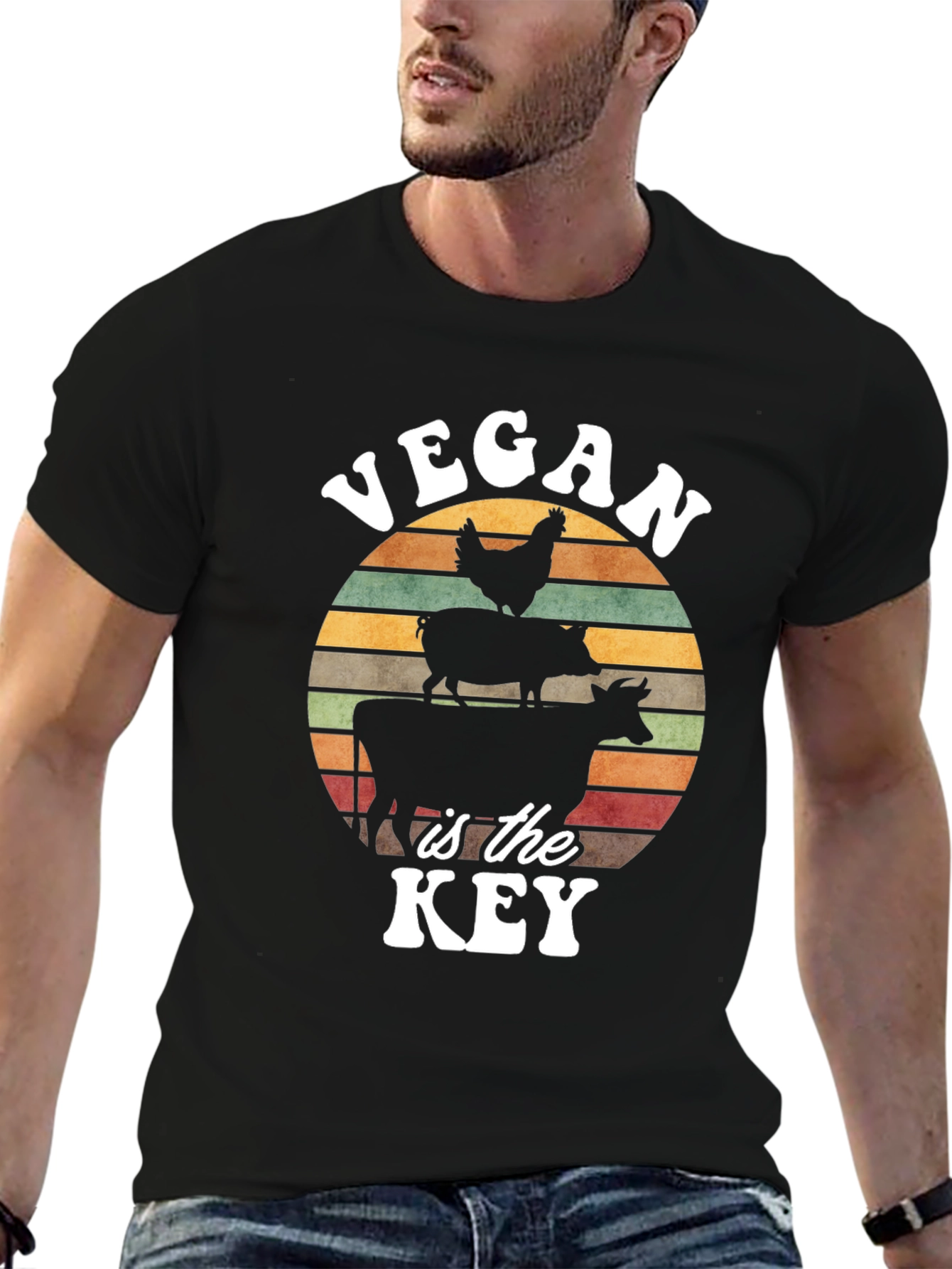 Black Vegan is the Key T-Shirt view 6