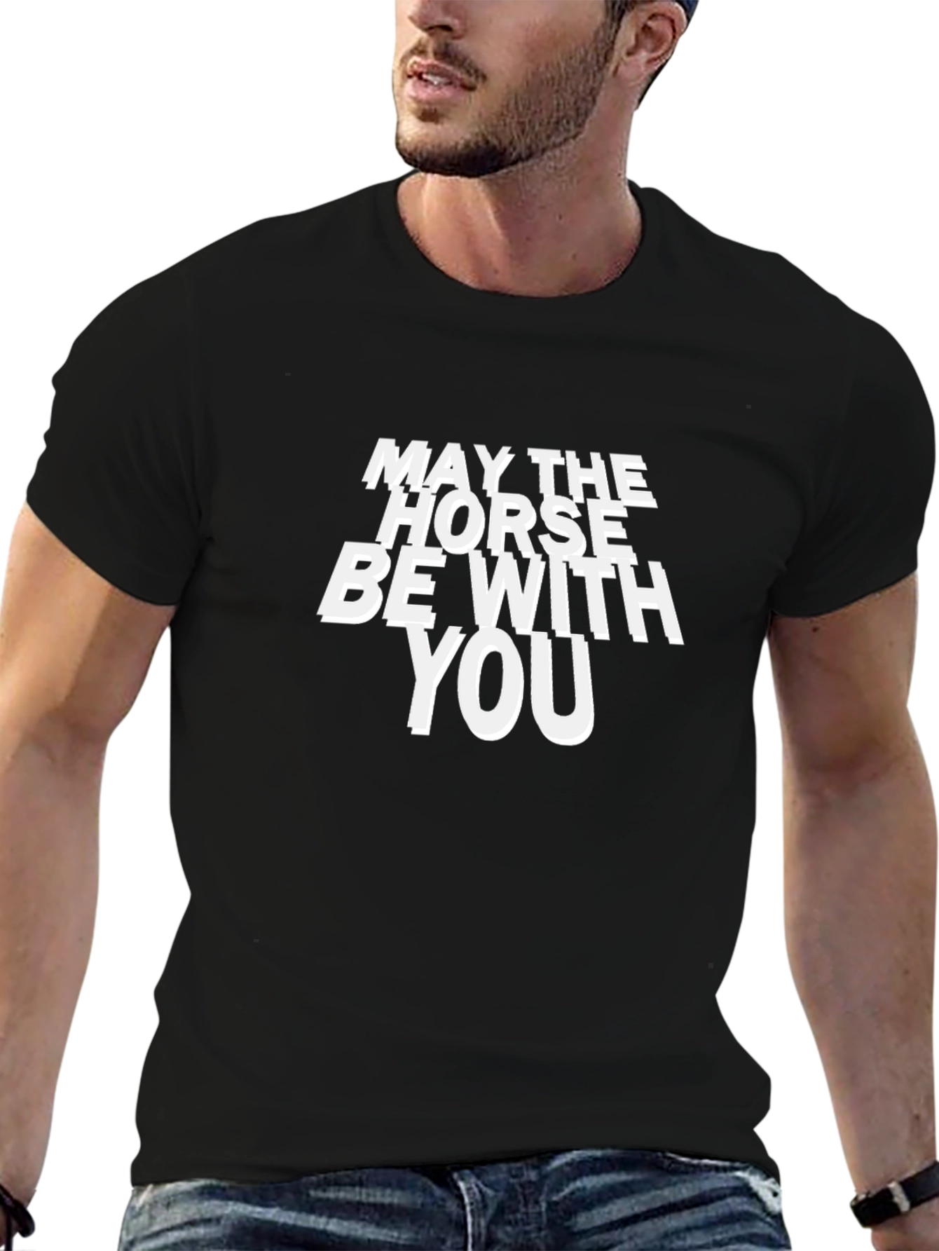 Black May the Horse Be With You Black T-Shirt view 6
