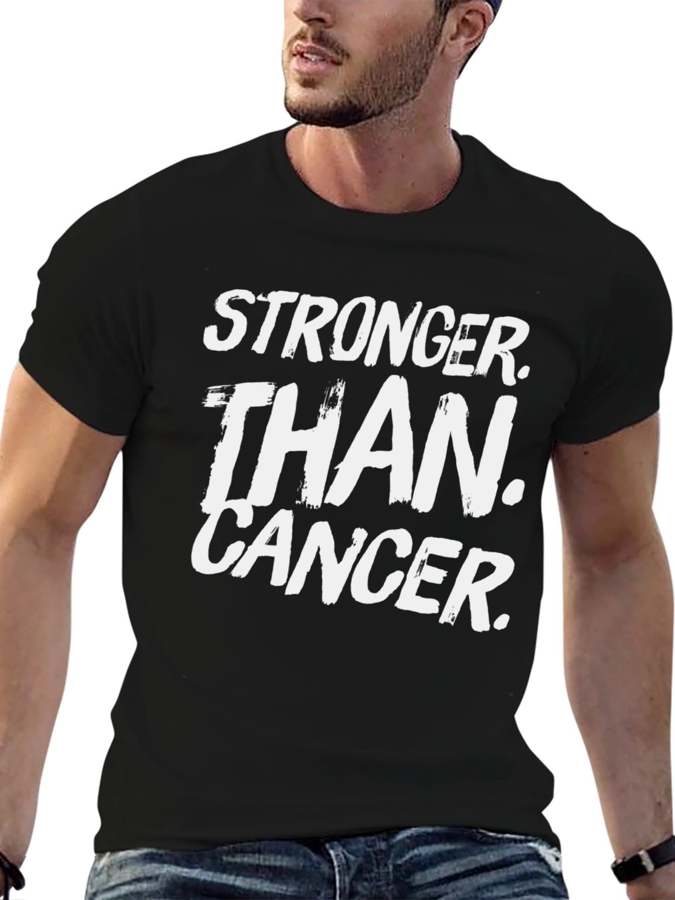 Black Stronger Than Cancer Graphic Tee view 6