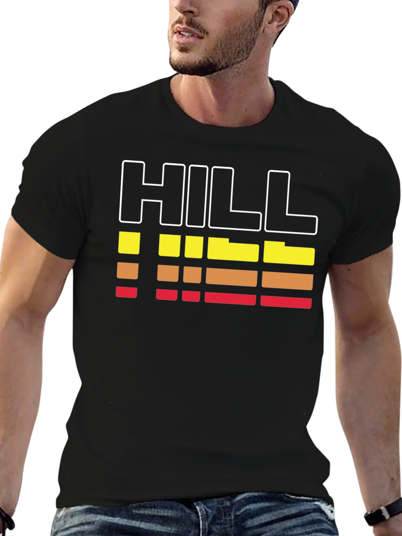 Black Retro HILL Graphic Tee - Cool Stripes view 6