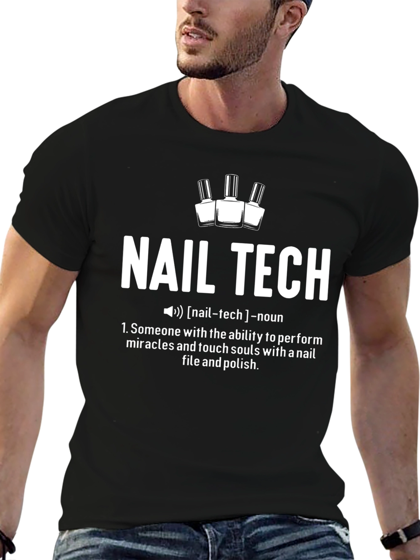 Black Nail Tech Definition Graphic Tee view 6
