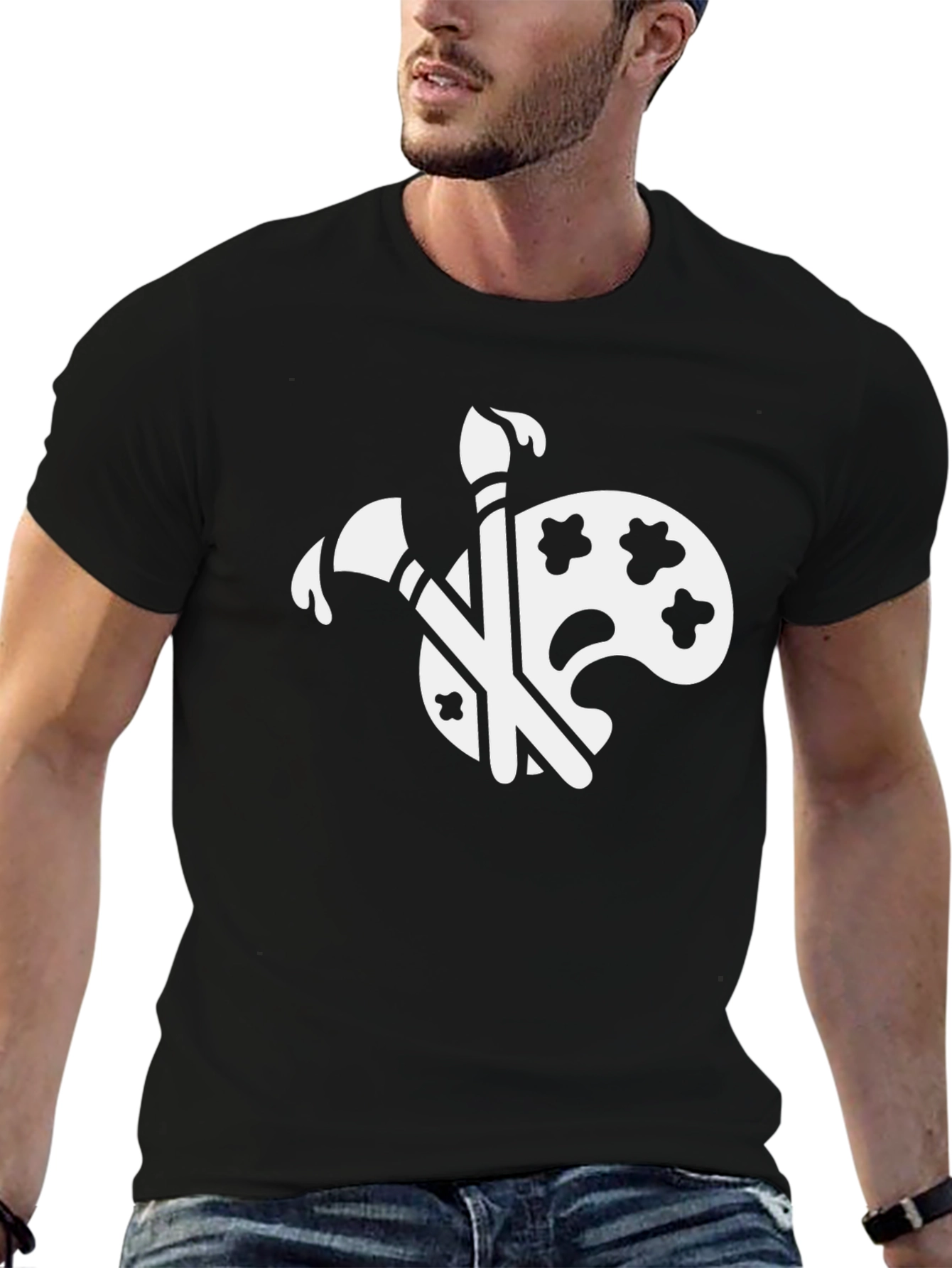 Black Artist Palette T-Shirt - Creative Style view 6