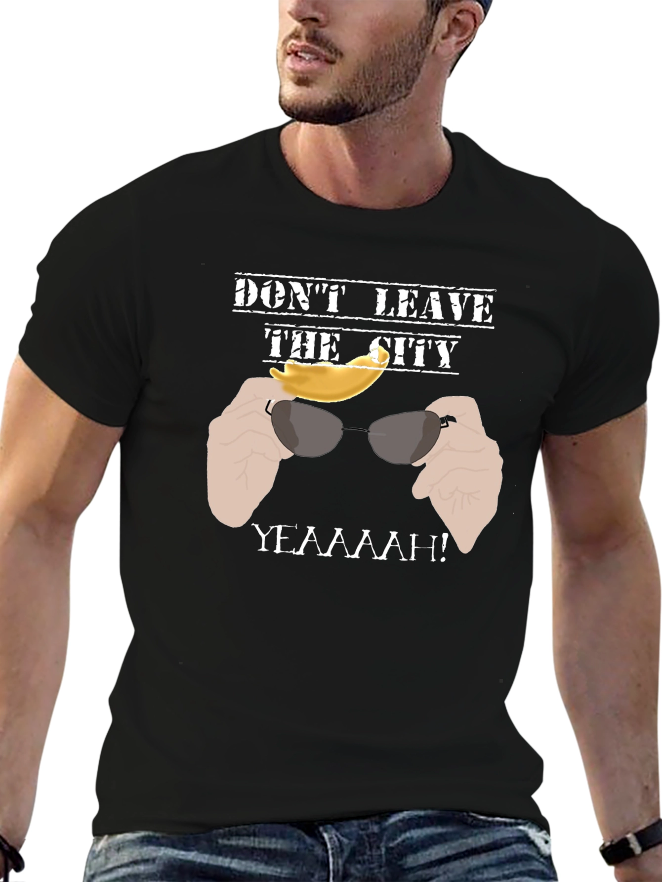 Black Don't Leave the City T-Shirt - Funny Graphic Tee view 6