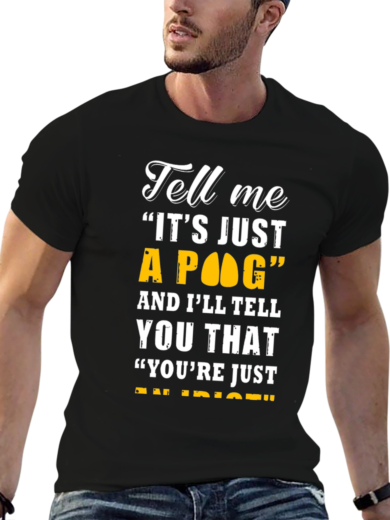Black Funny "It's Just a POG" T-Shirt view 6