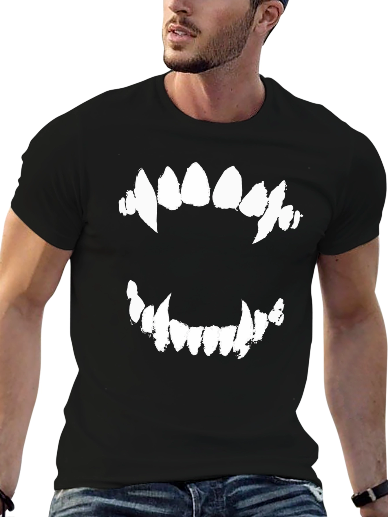 Black Men's Black Fang Graphic Tee view 6