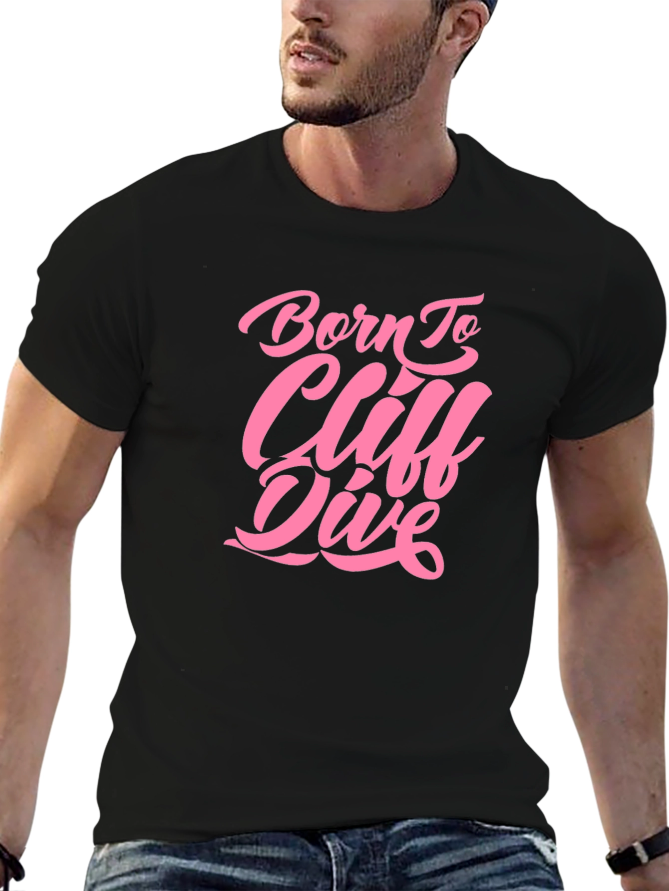 Black Born To Cliff Dive T-Shirt view 6