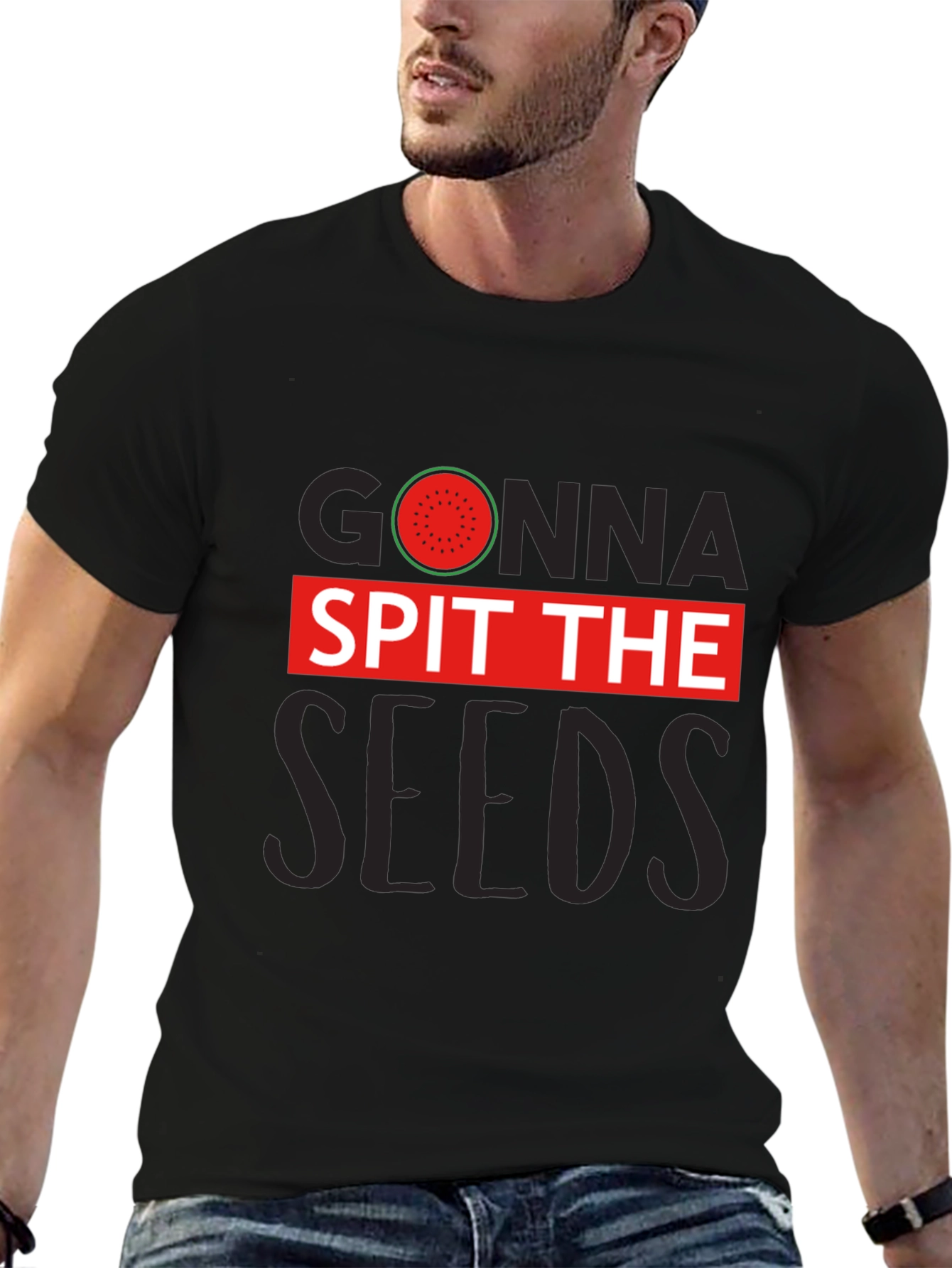 Black Gonna Spit The Seeds Watermelon T-Shirt view 6