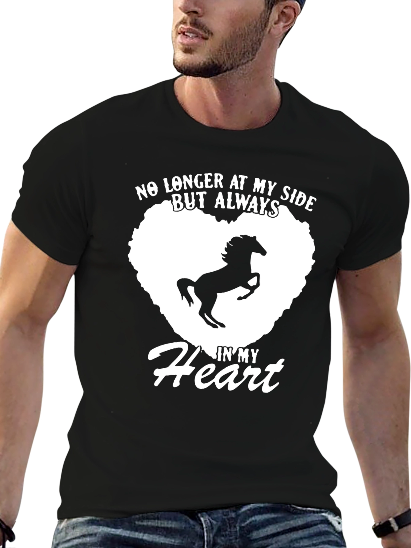 Black Horse Memorial T-Shirt: Always In My Heart view 6