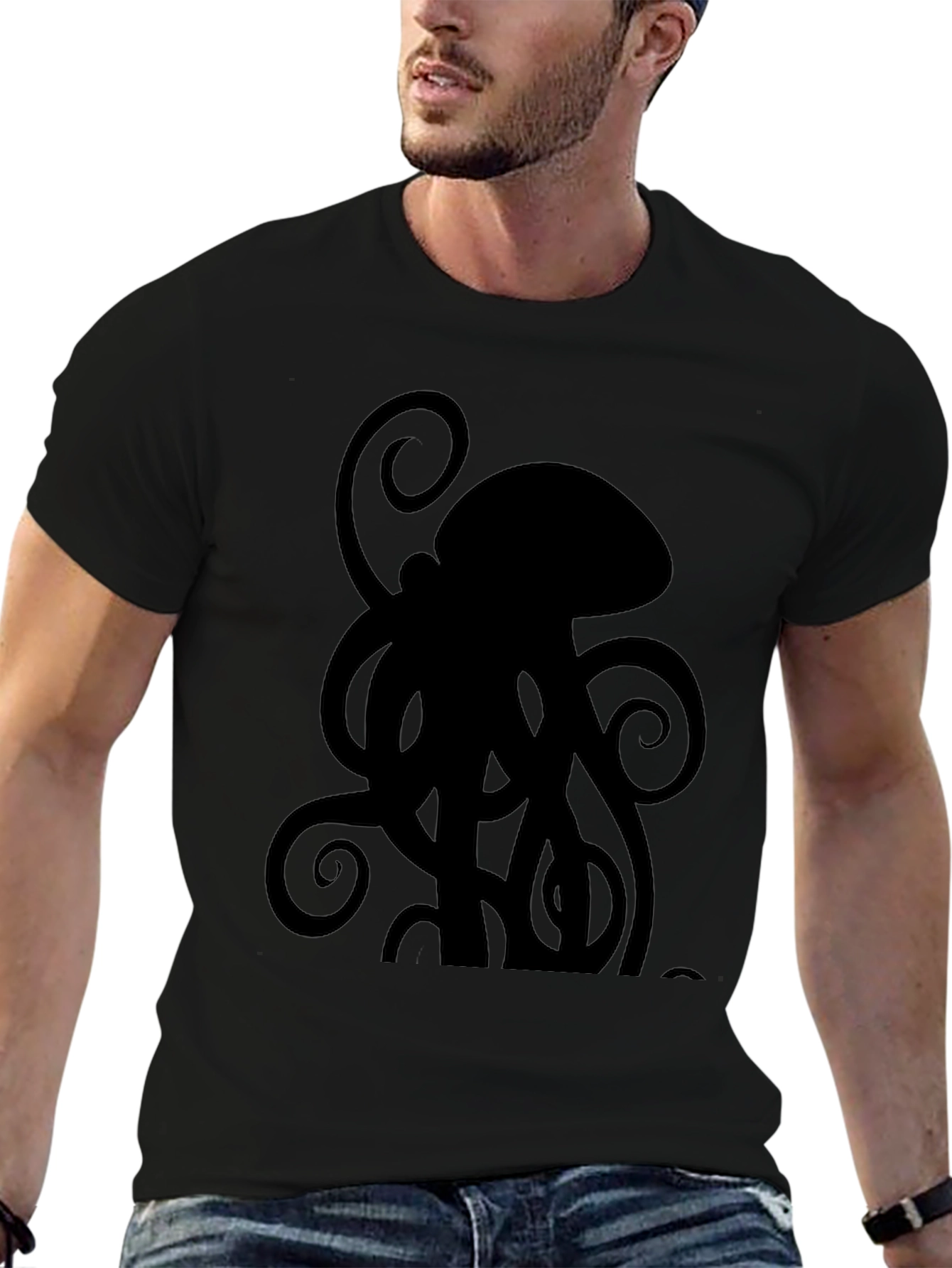 Black Black Octopus Graphic Tee view 6