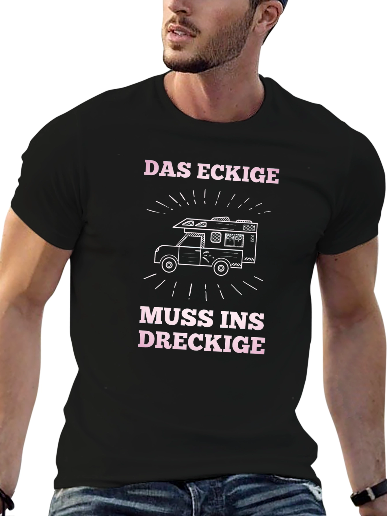 Black Das Eckige Muss Ins Dreckige T-Shirt view 6