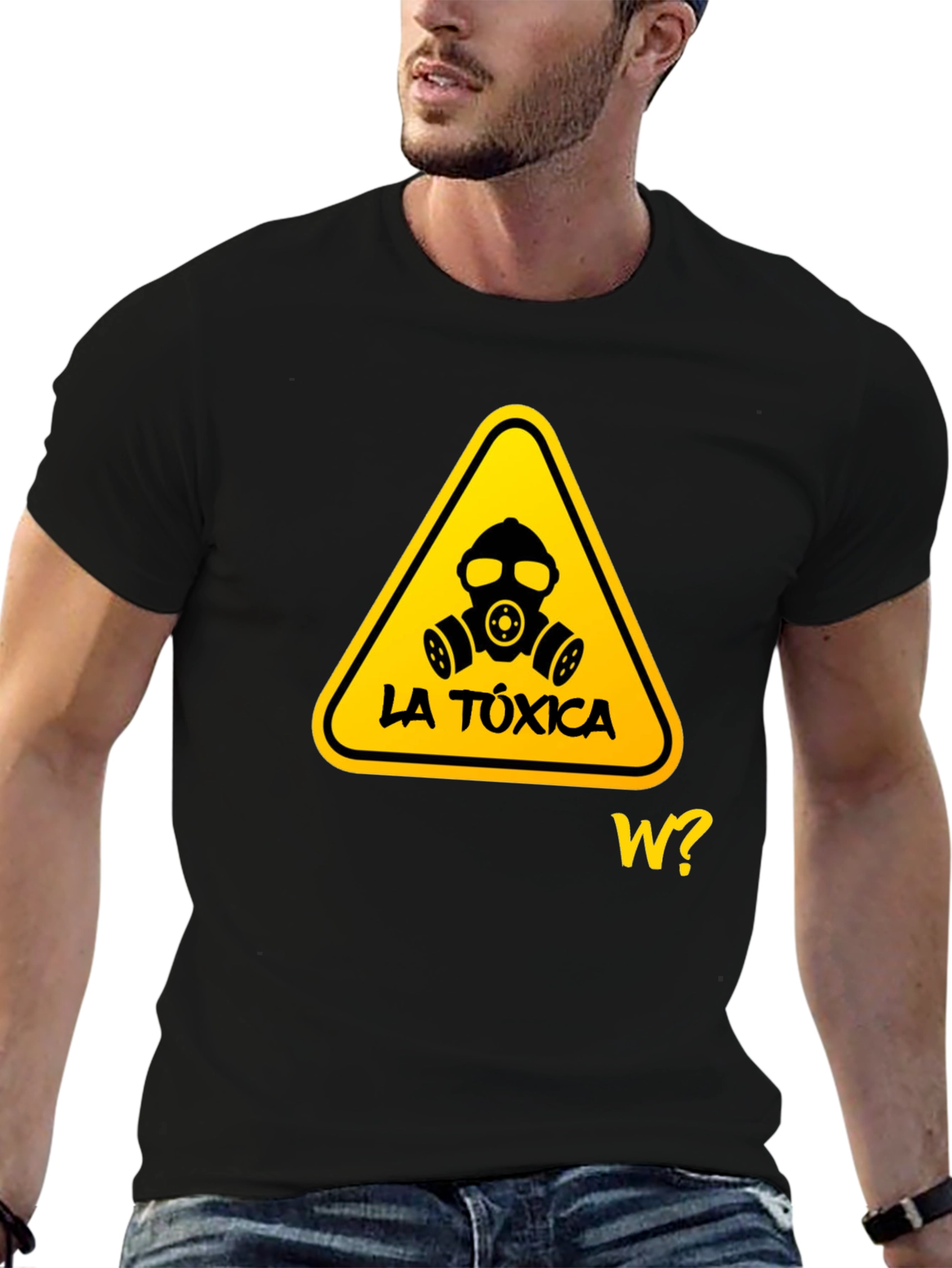 Black Toxic Warning Graphic T-Shirt - Stylish and Edgy view 6