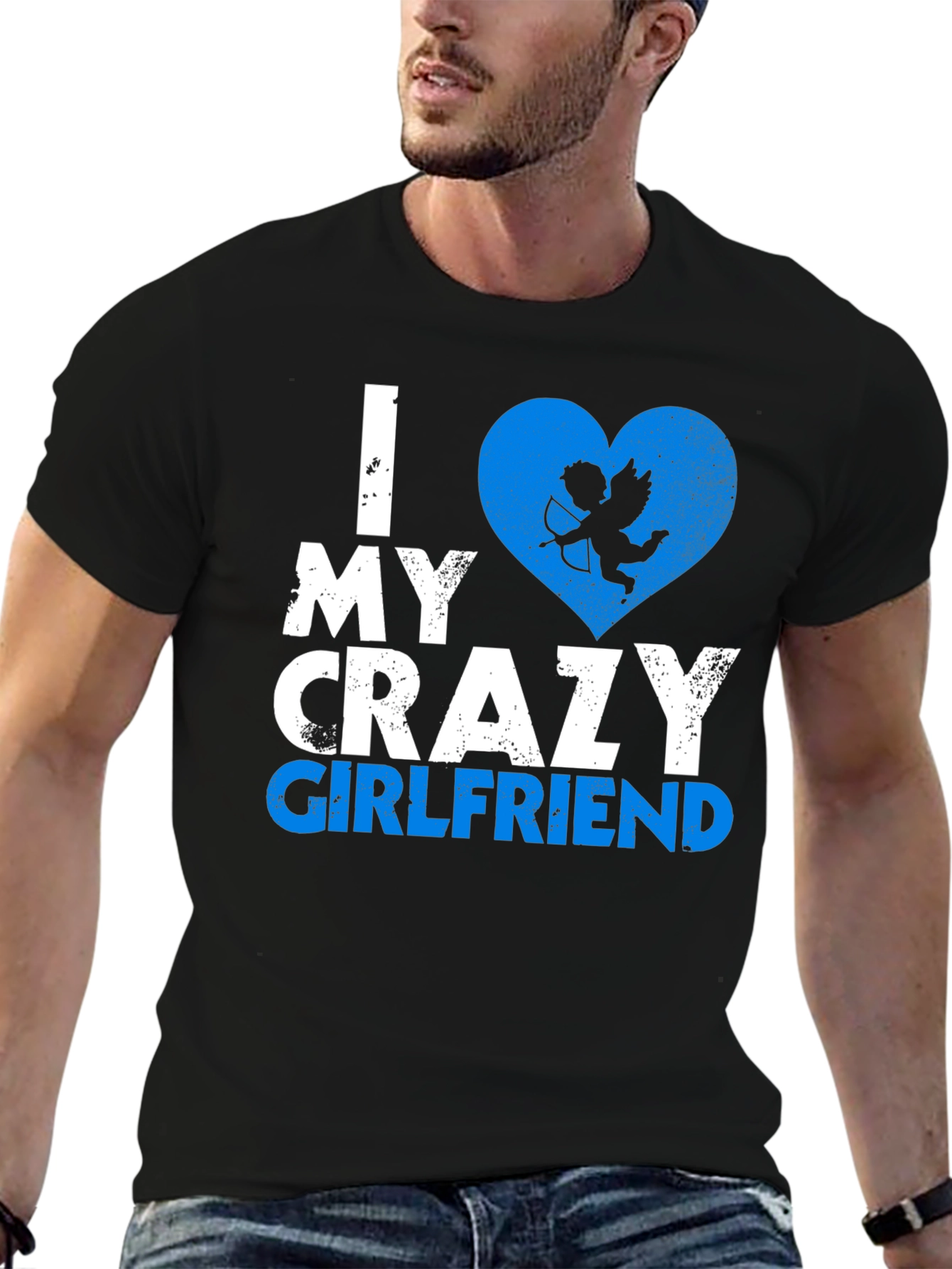 Black I Love My Crazy Girlfriend T-Shirt Valentine's Day Gift view 6