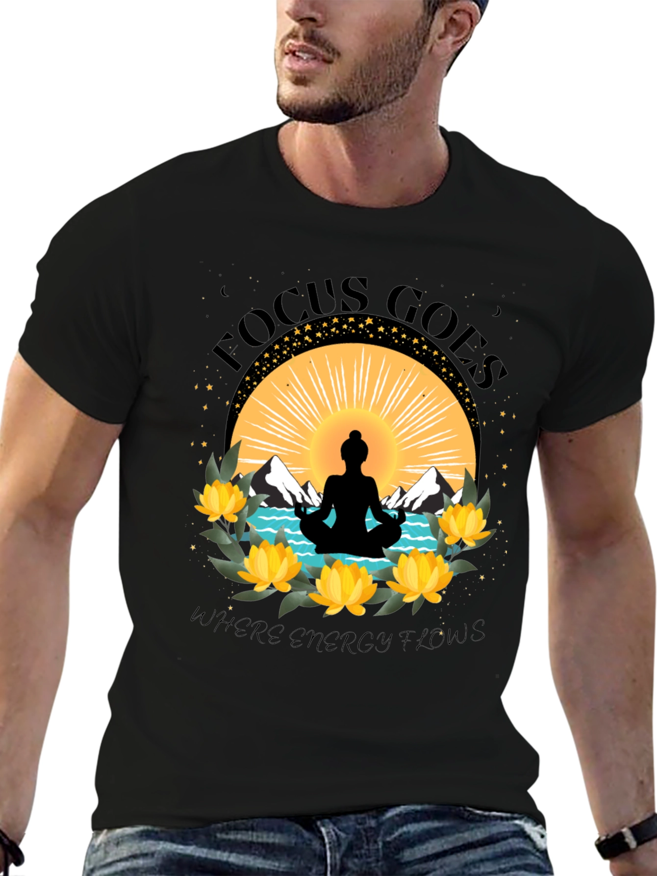 Focus Goes Where Energy Flows Yoga T-Shirt - 6
