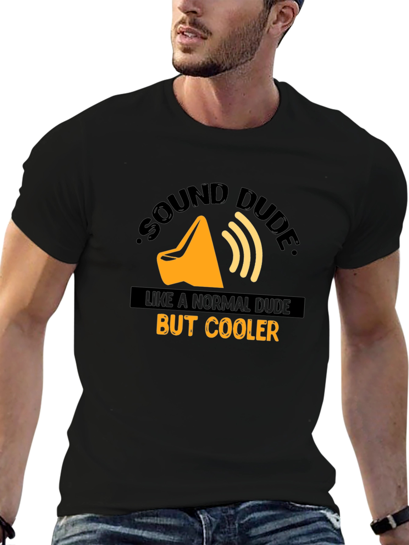 Black Sound Dude Graphic T-Shirt - Cool & Comfy! view 6