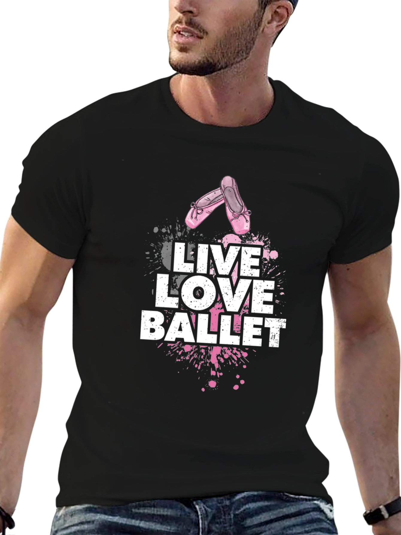 Black Live Love Ballet Black Graphic T-Shirt view 6