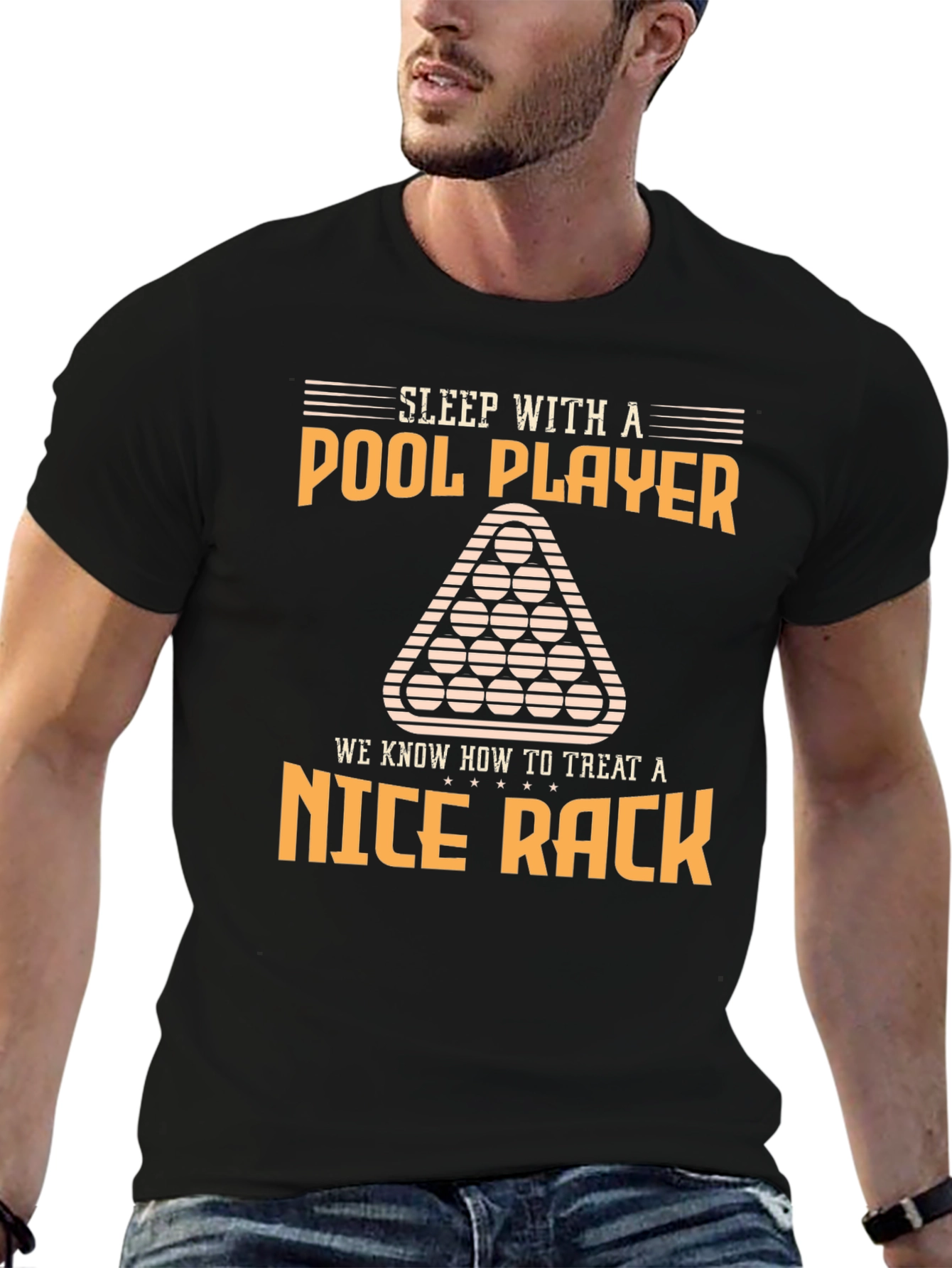Black Pool Player Nice Rack T-Shirt view 6