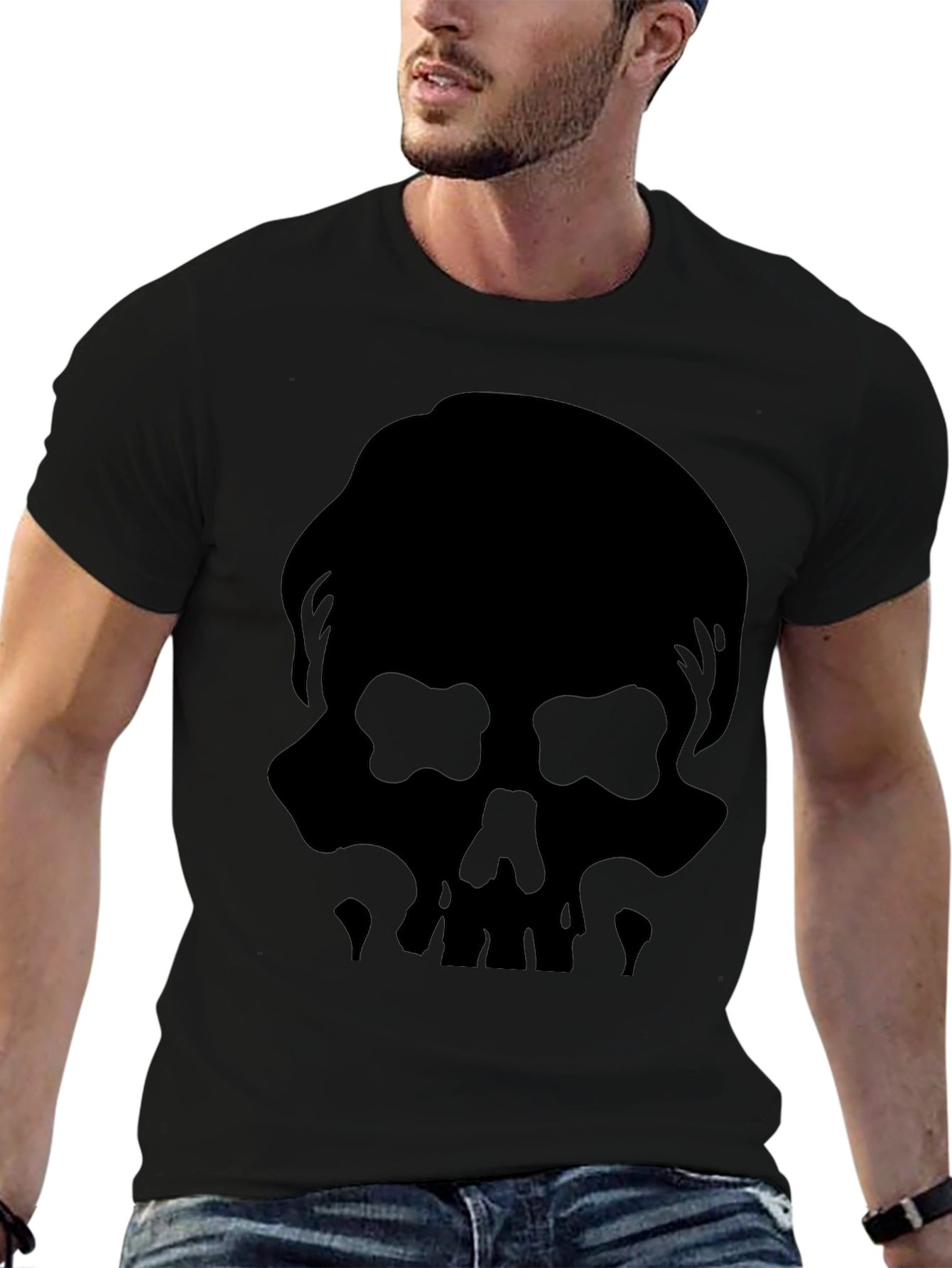 Black Skull Silhouette Graphic Tee - Mens view 6