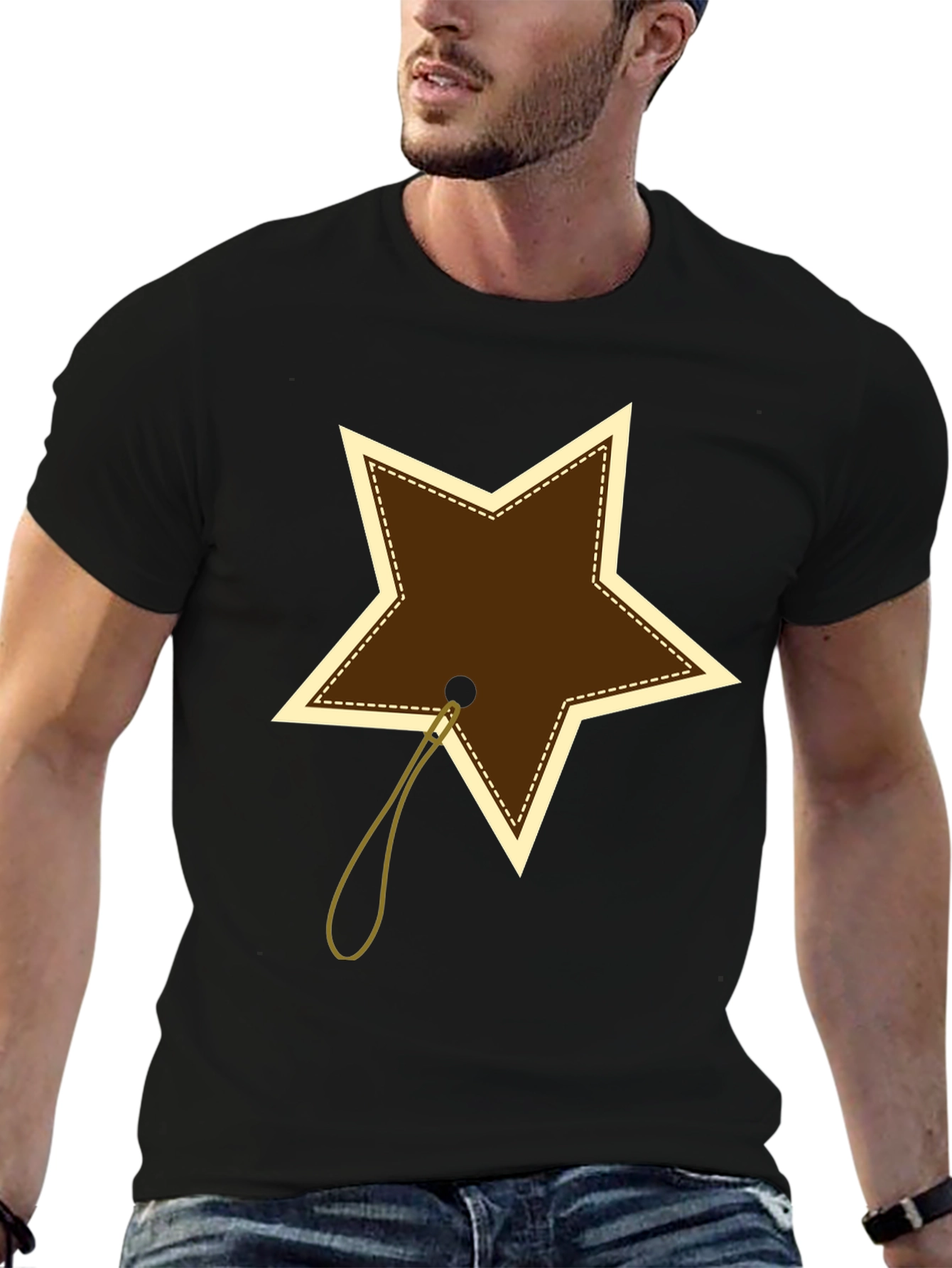Black Star Tag Graphic Tee - Casual Style view 6