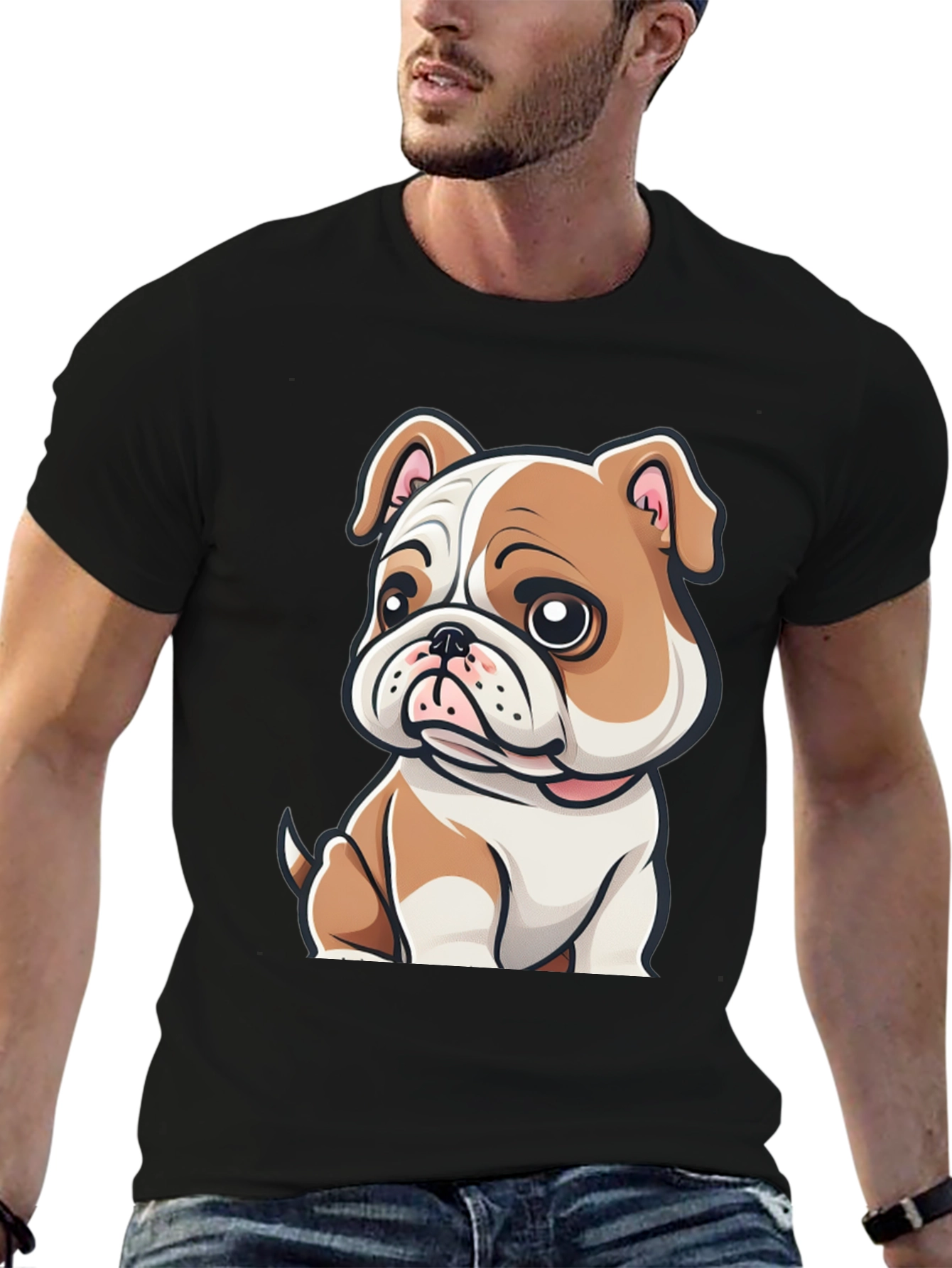 Black Bulldog Puppy Graphic Tee - Cute Dog Lover Shirt view 6