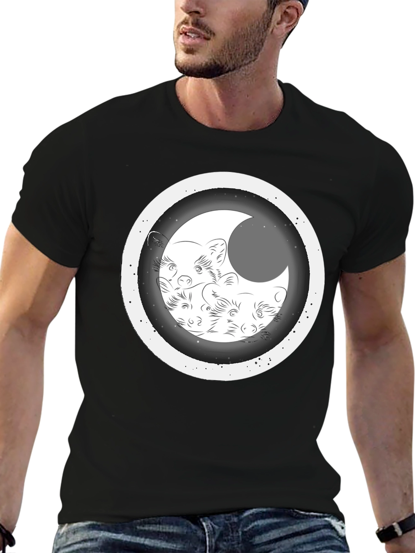 Black Moon Weasel Graphic T-Shirt view 6