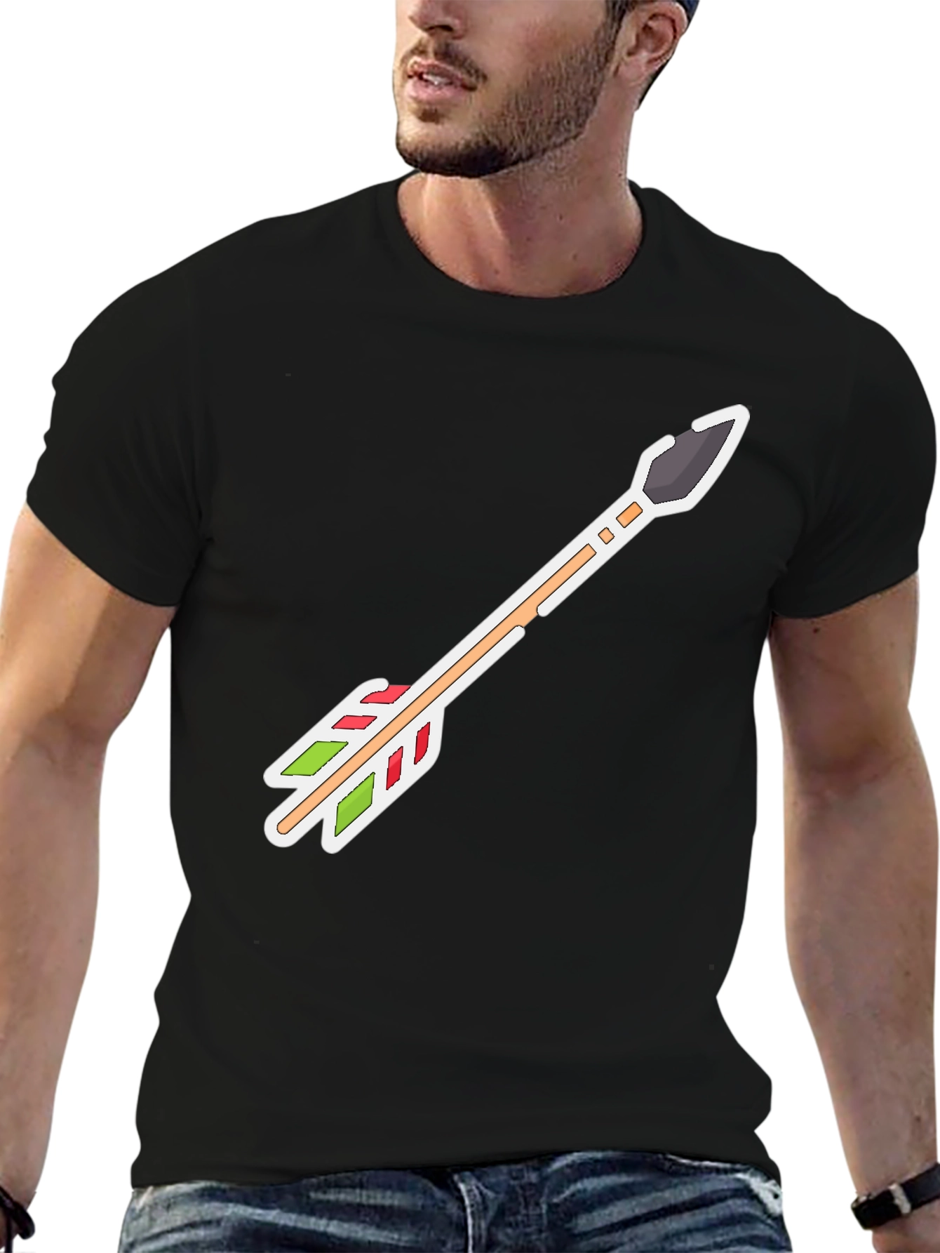 Black Arrow Graphic Tee - Casual Style, Unique Design view 6