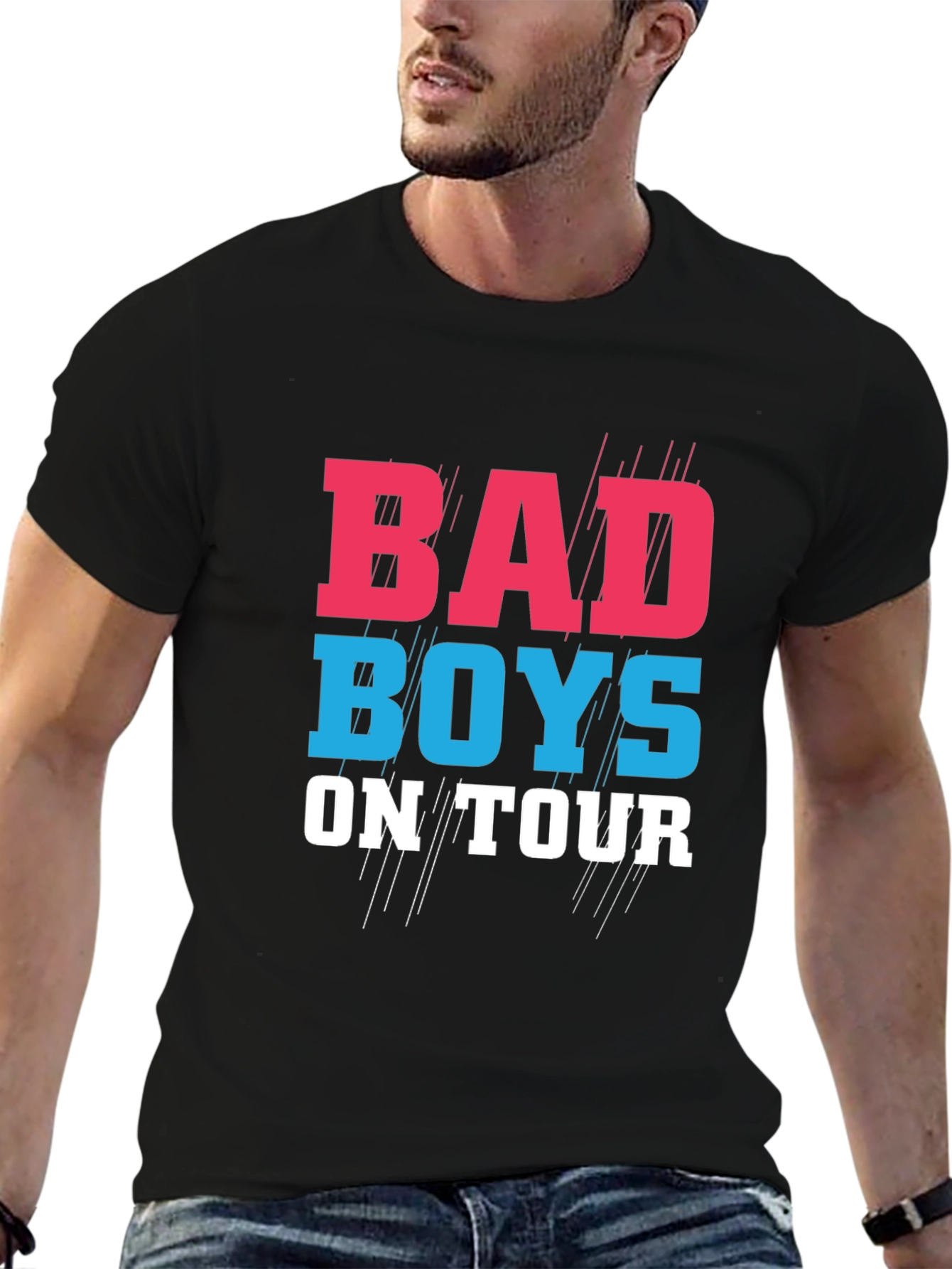 Black Bad Boys On Tour Graphic T-Shirt view 6