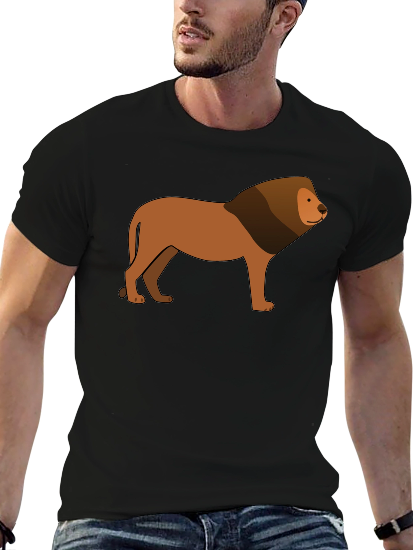 Black Lion Graphic Black T-Shirt - Animal Lover Tee view 6