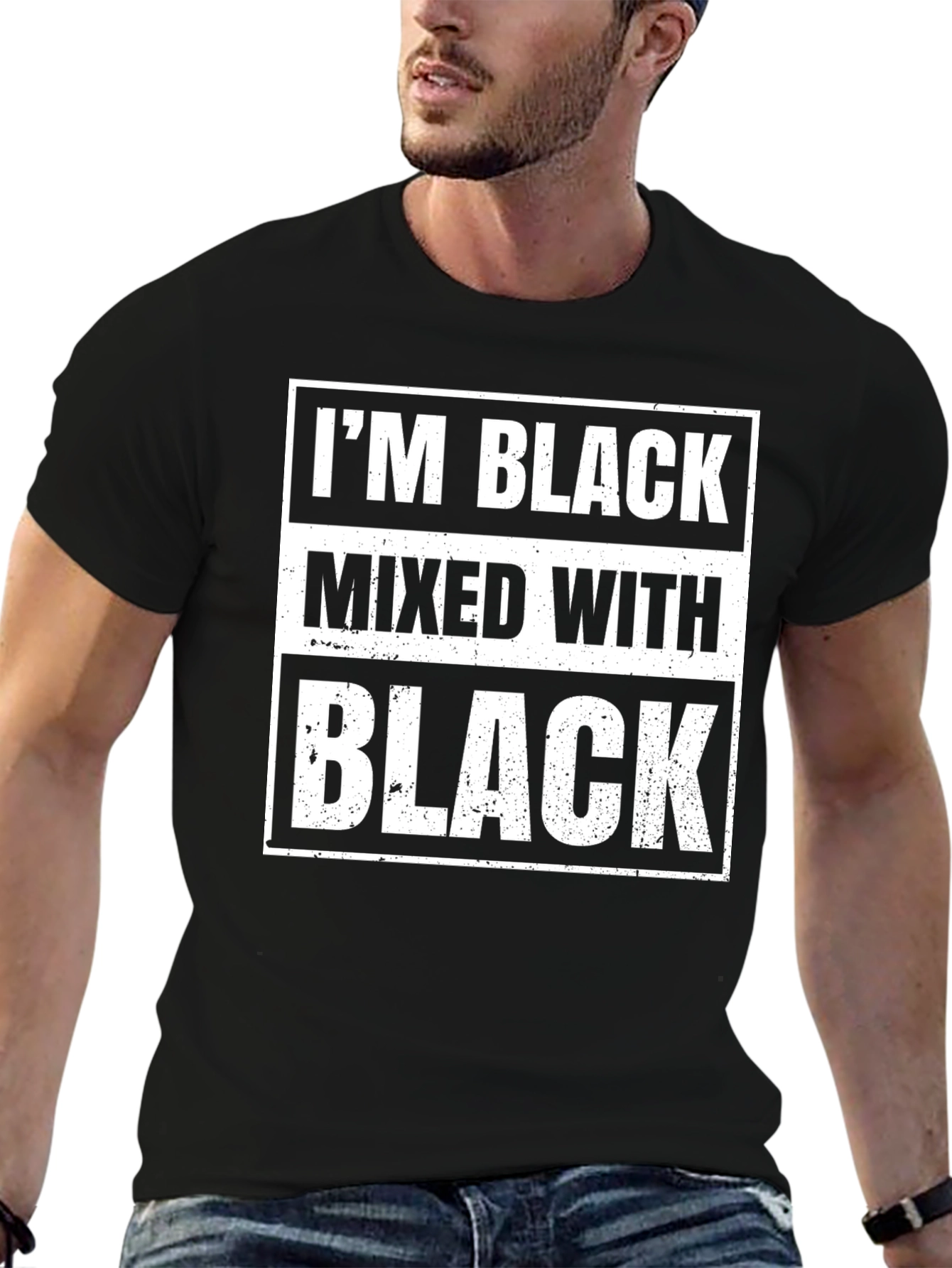 Black I'm Black Mixed With Black T-Shirt view 6