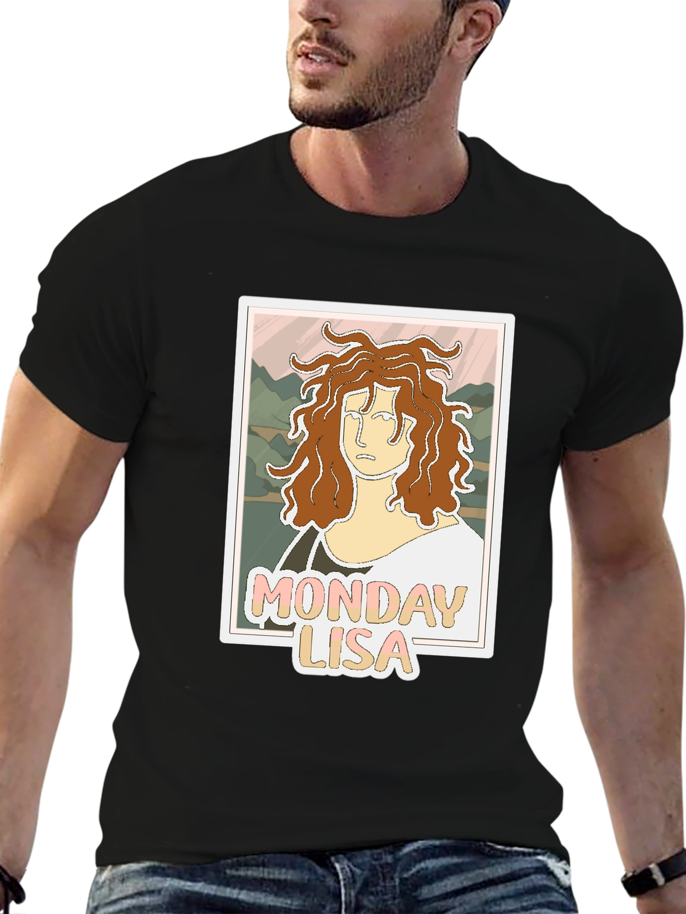Black Monday Lisa Graphic Tee - Unique Art T-Shirt view 6