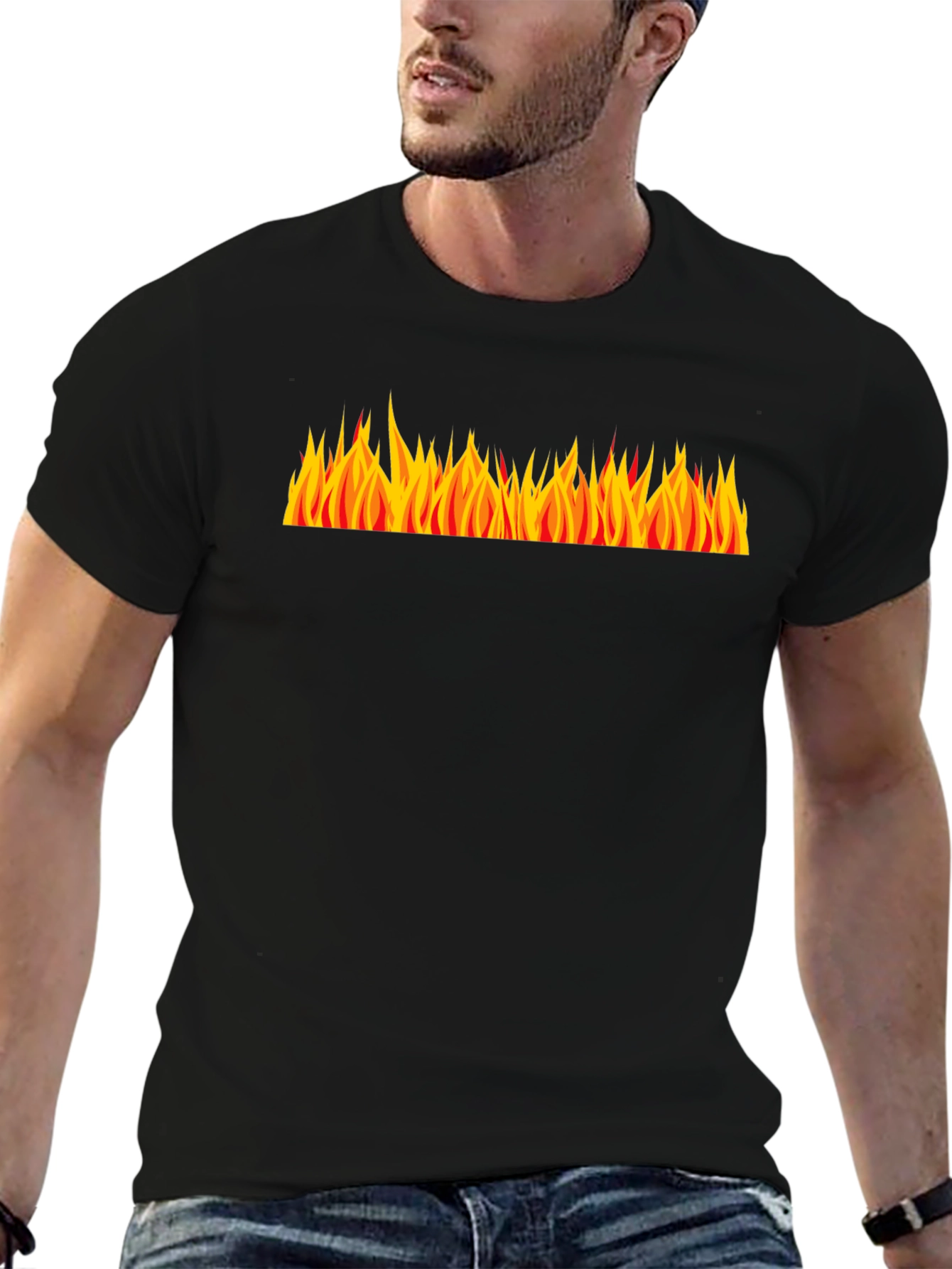 Black Flame Graphic Tee - Burning Style! view 6