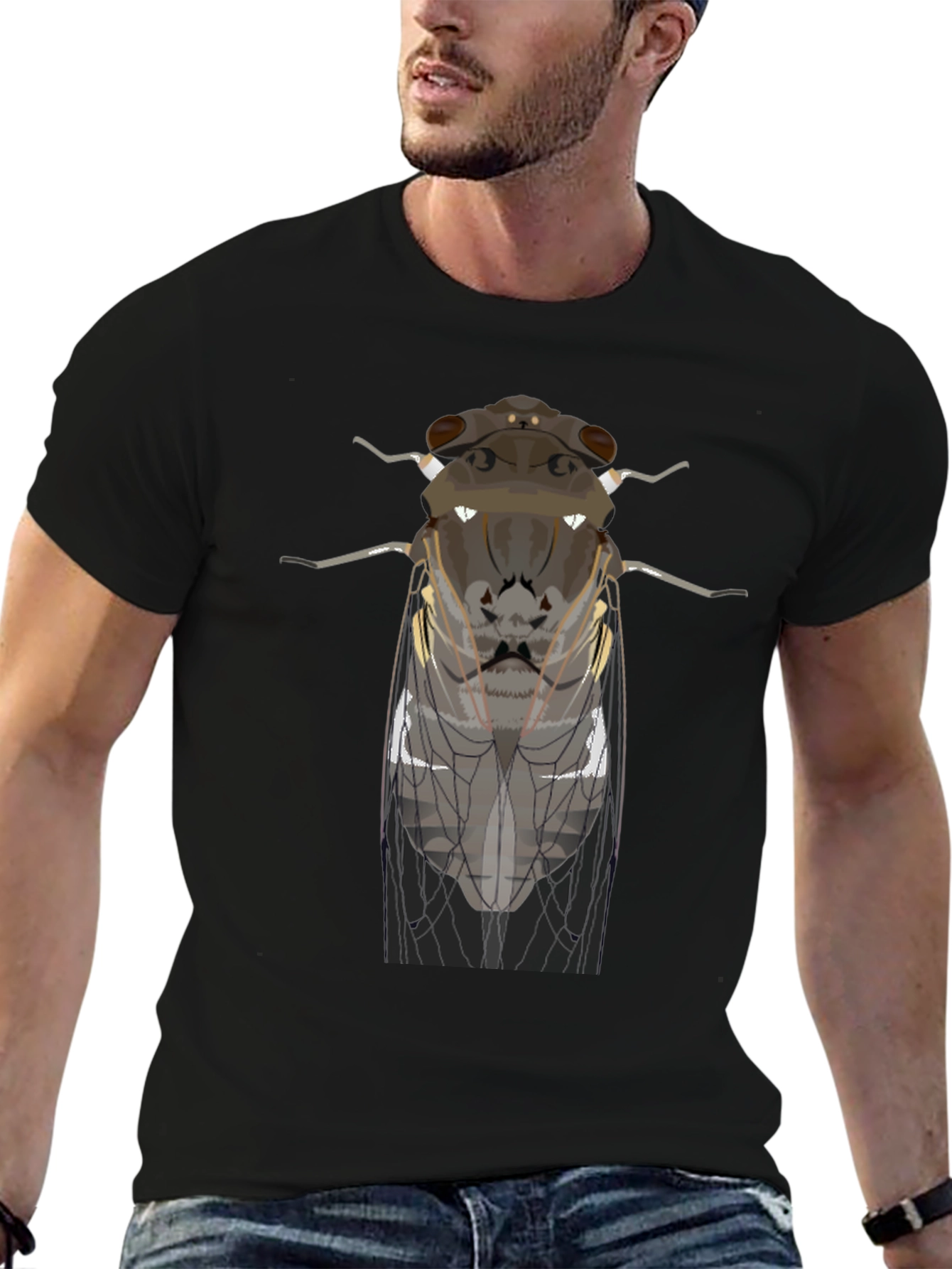 Black Cicada Graphic Tee - Entomologist Apparel view 6