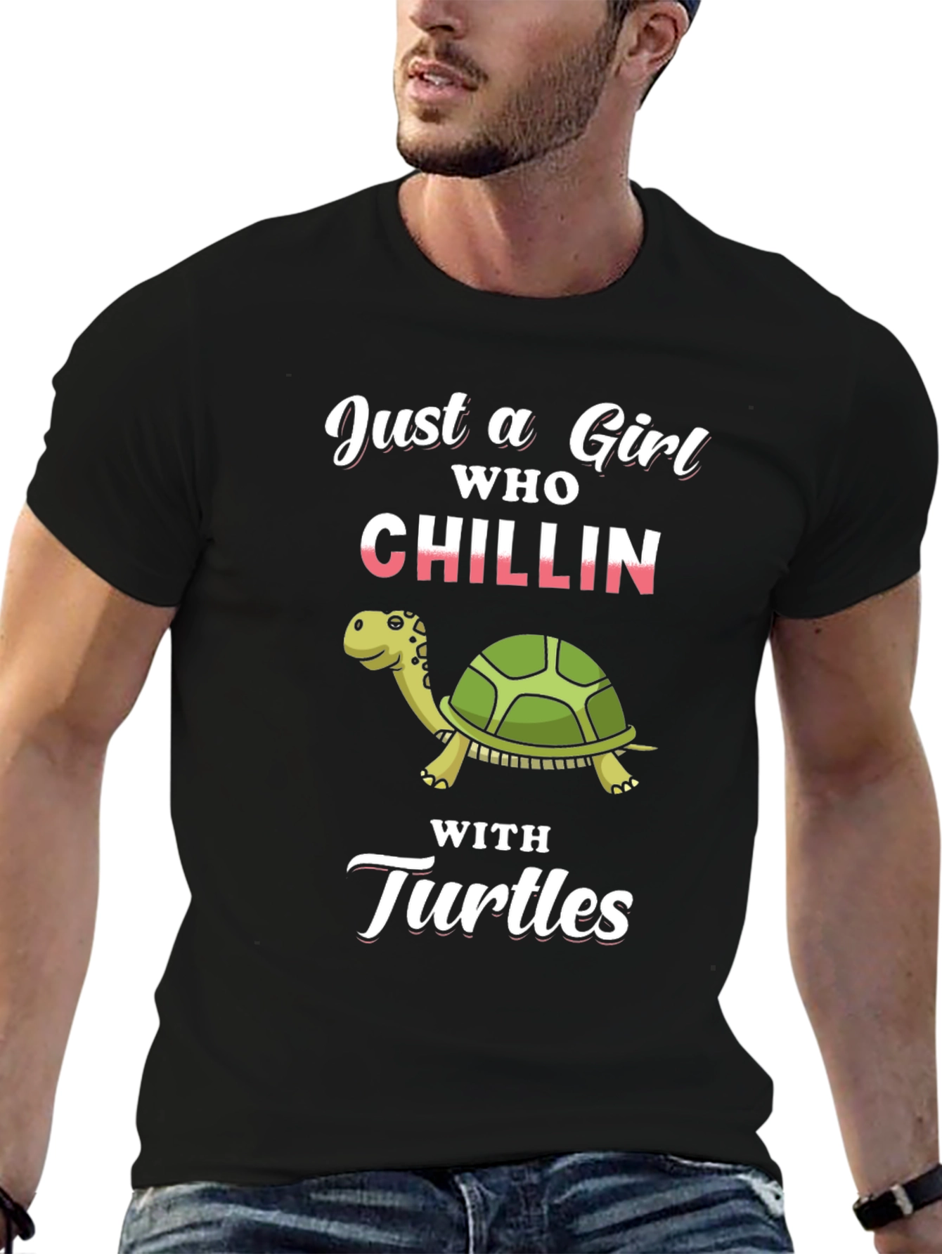 Black Girl Who Chillin' with Turtles Graphic Tee view 6