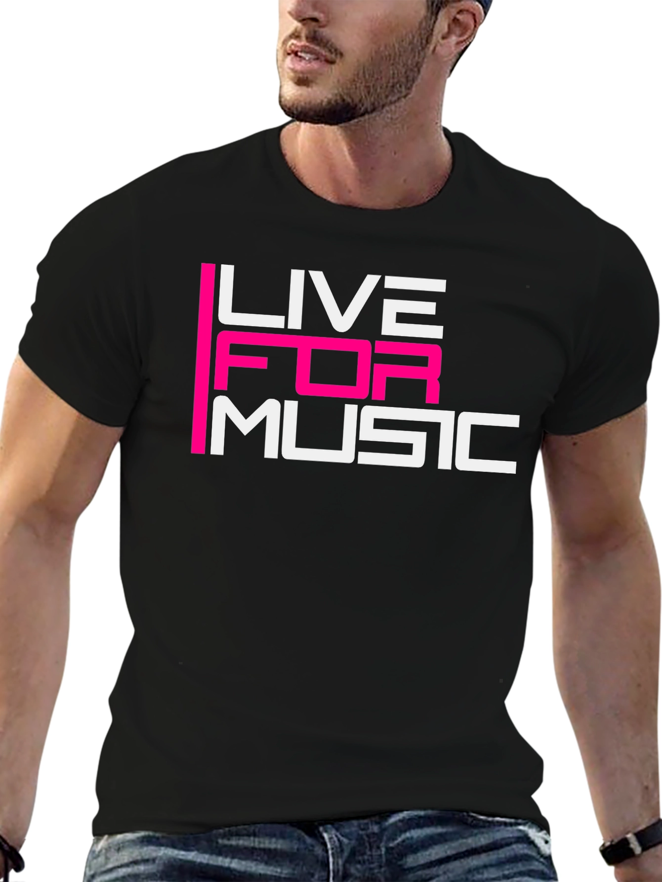 Black Live For Music Graphic Tee - Black view 6
