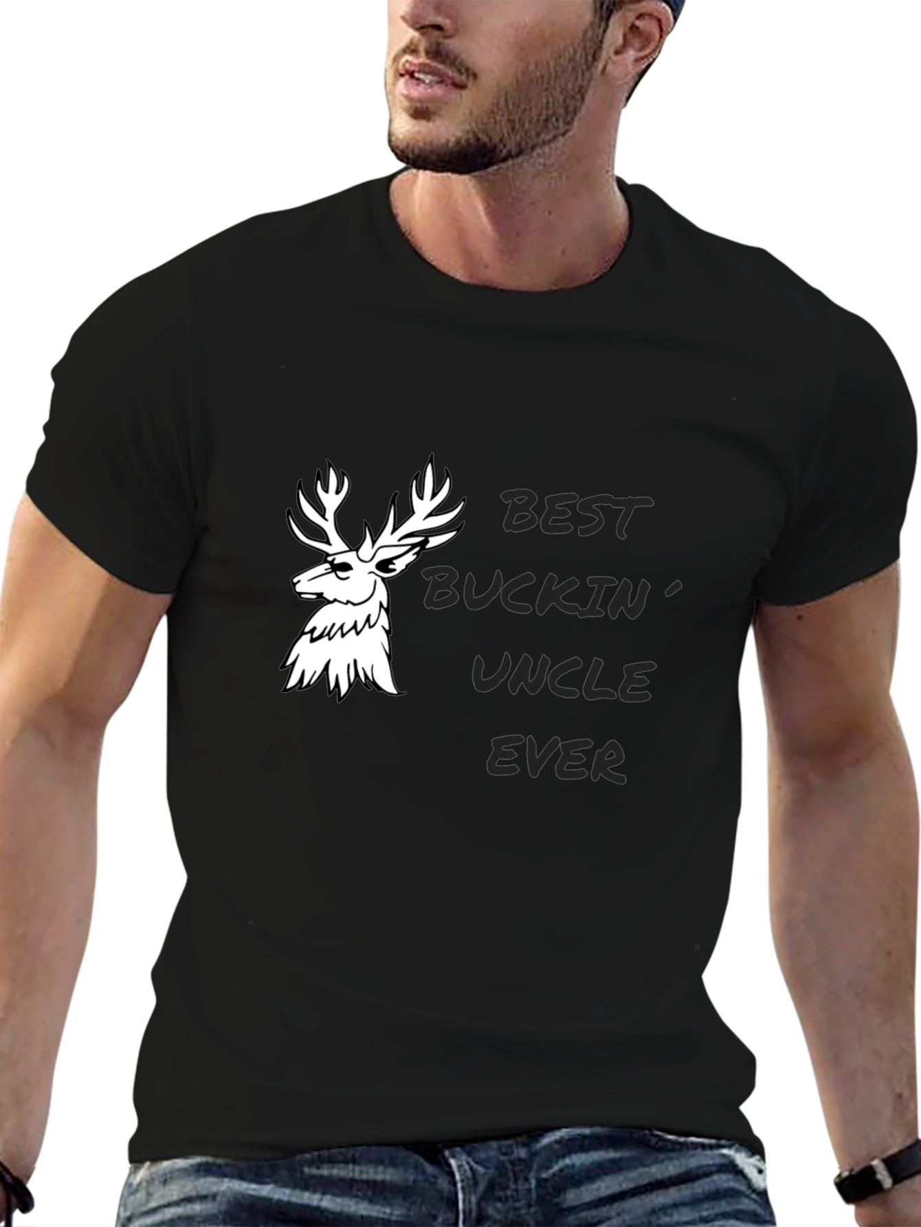 Black Best Buckin' Uncle Ever Tee view 6