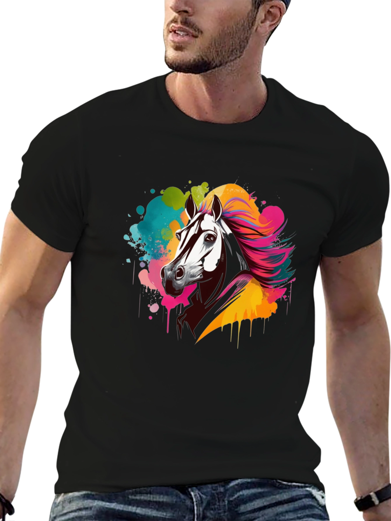 Black Black Horse Splash Graphic Tee view 6
