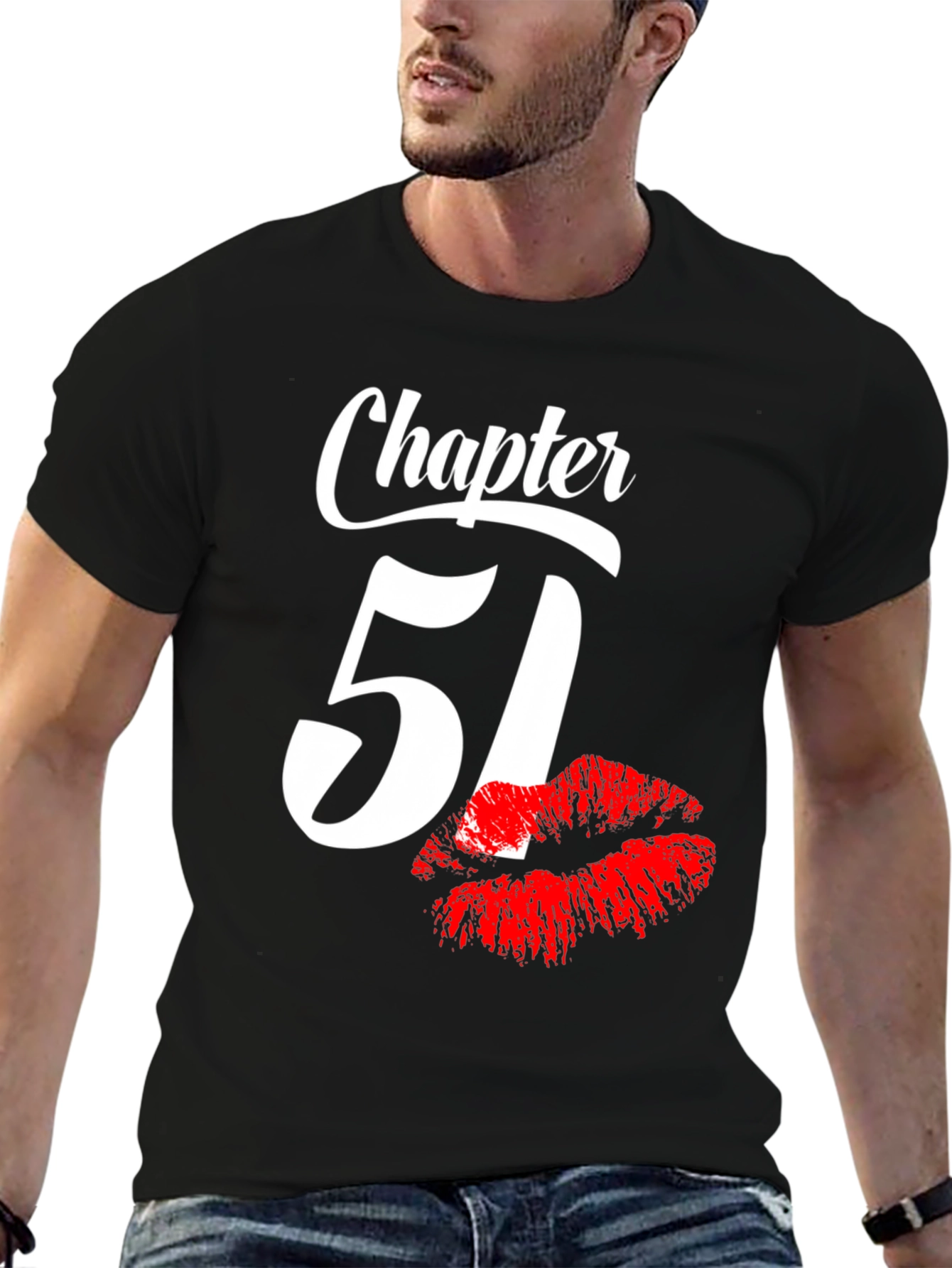 Black Chapter 51 Birthday T-Shirt with Lip Print view 6