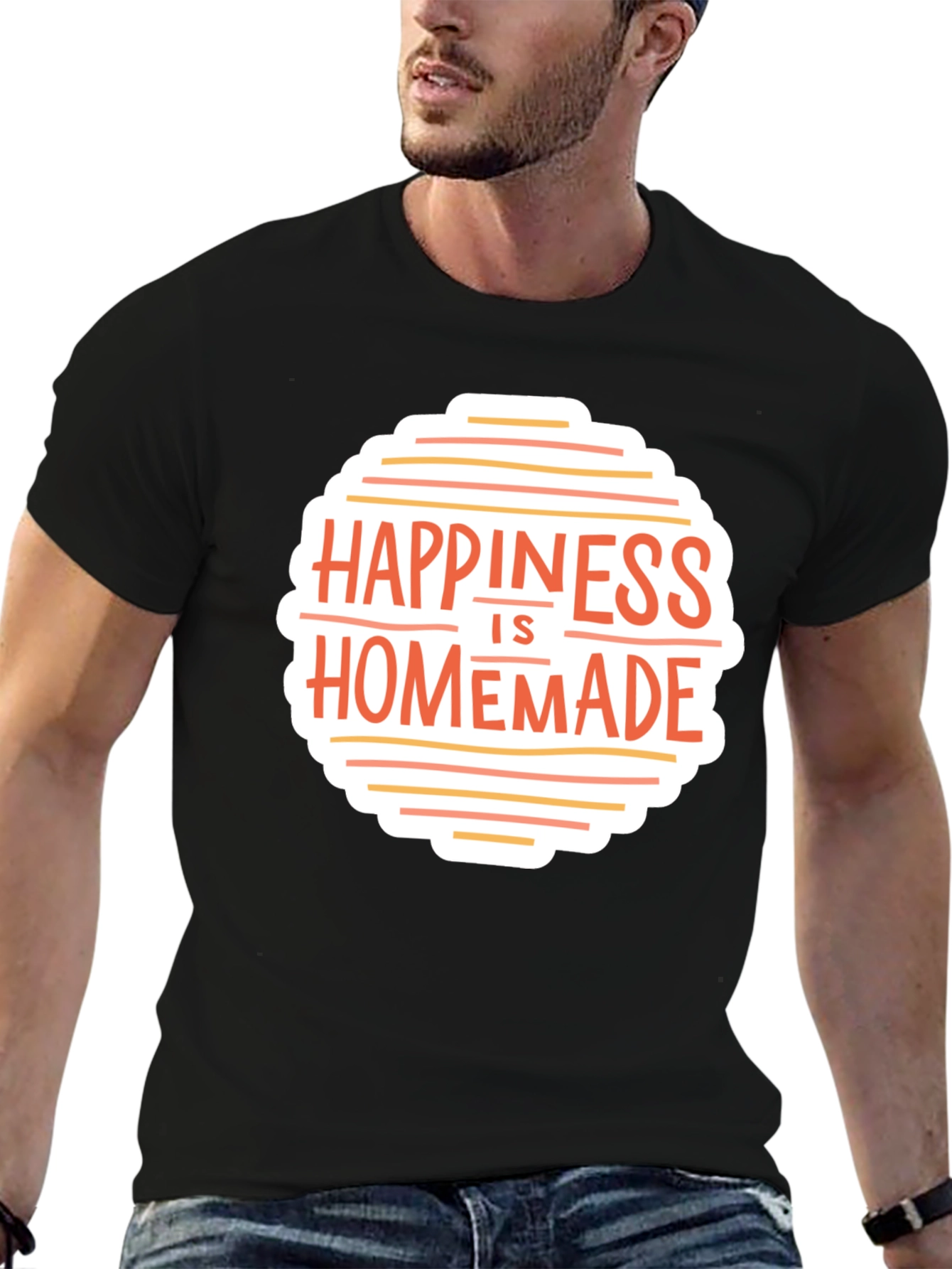 Black Happiness is Homemade Graphic Tee view 6