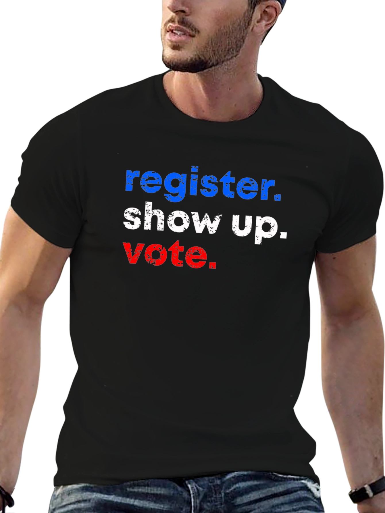 Black Register Show Up Vote Graphic T-Shirt view 6